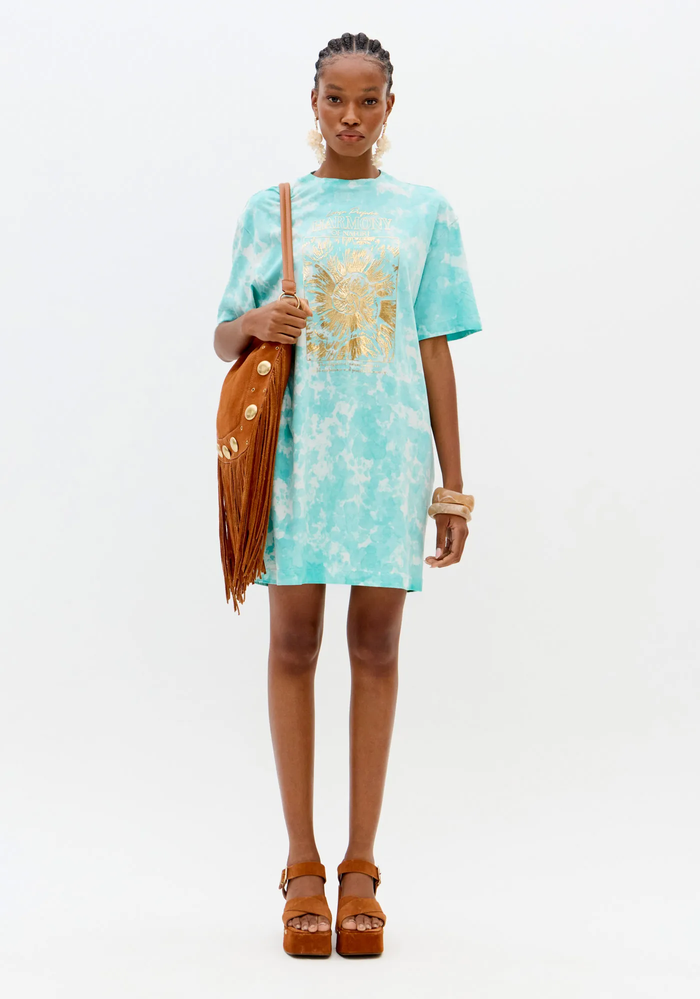 Vestido T-dress Curto Com Estampa