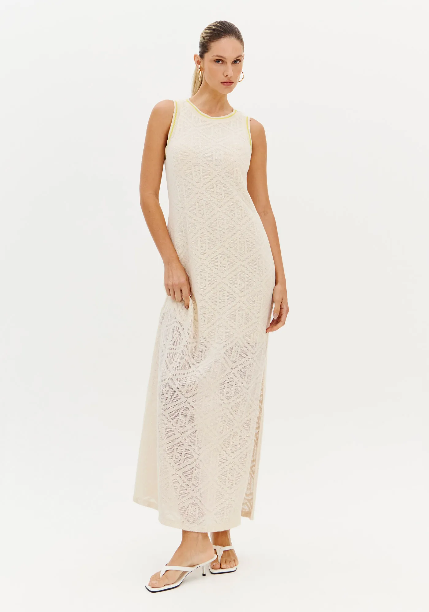 Vestido Super Midi Com Fenda