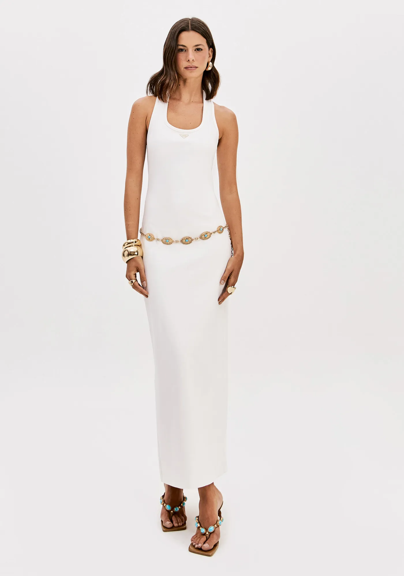 Vestido Super Midi Sem Mangas Decote U — foto 3