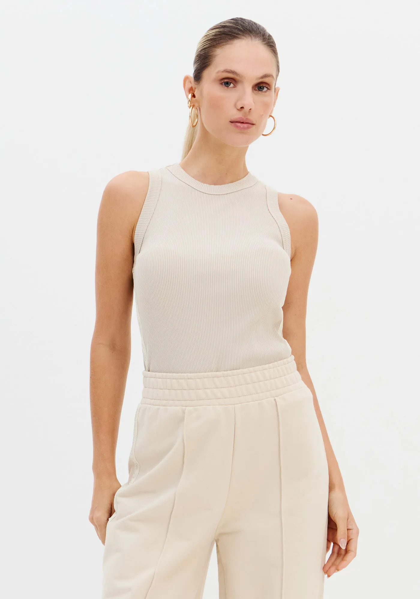 Blusa Regata Nadador Com Gorgurão