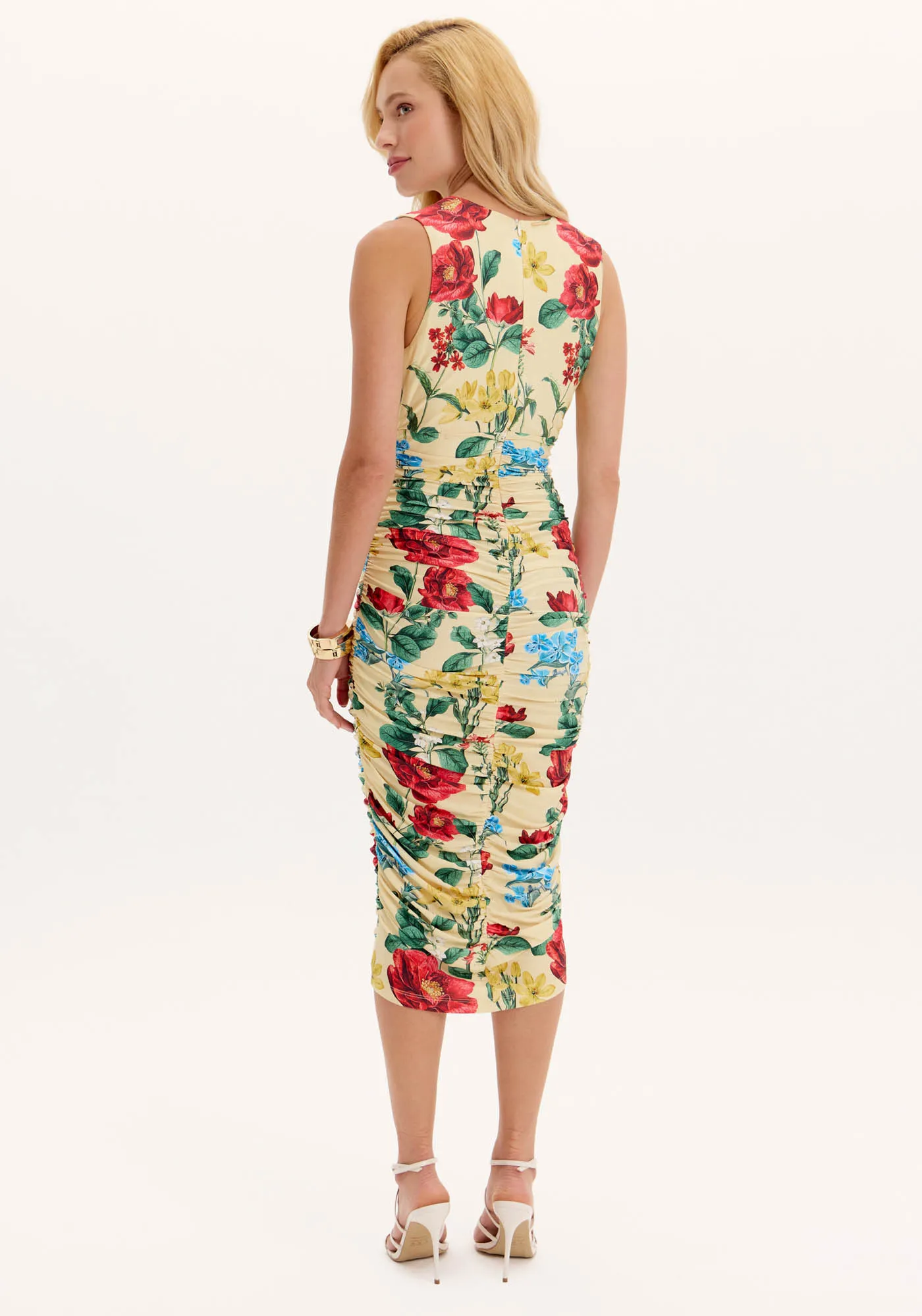 Vestido Midi Drapeado Floral — foto 3