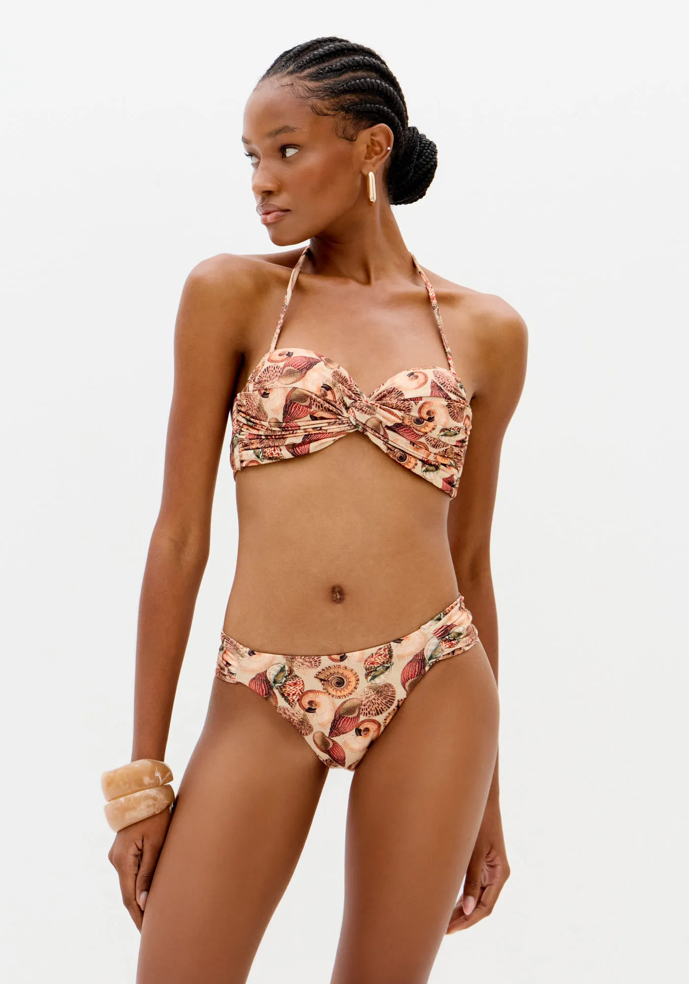 Biquíni Reto Com Torção Estampado