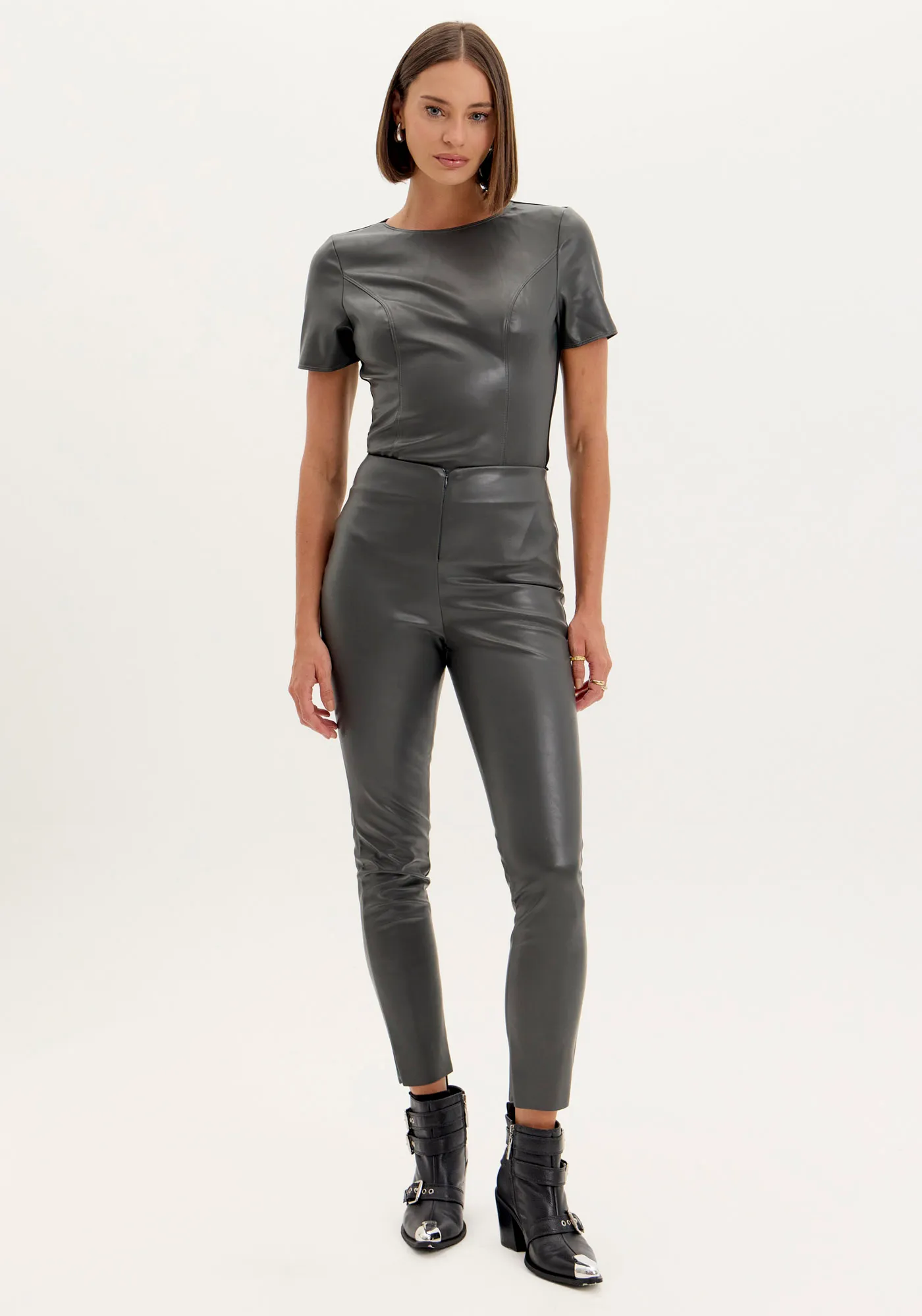 Legging Cintura Alta Em PU
