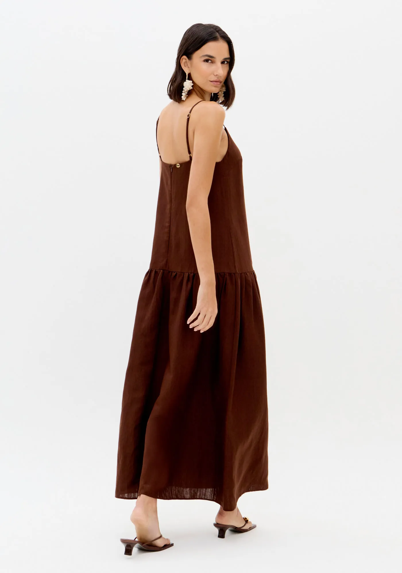 Vestido Longo De Alças Com Linho — foto 2