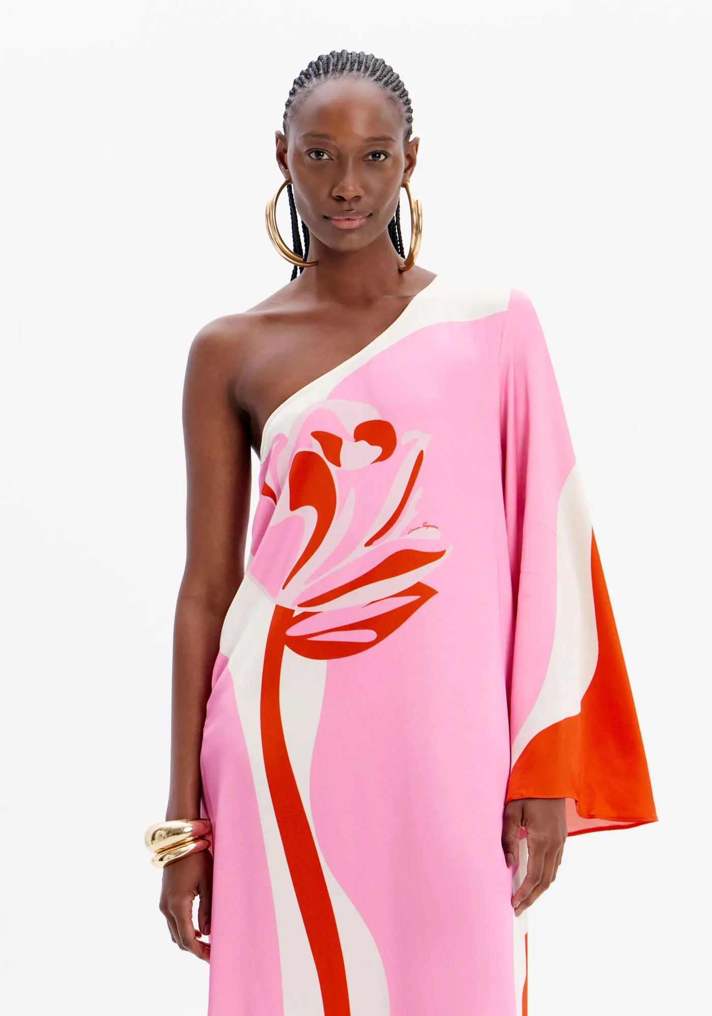 Vestido Super Midi Ombro Único Estampado — foto 2