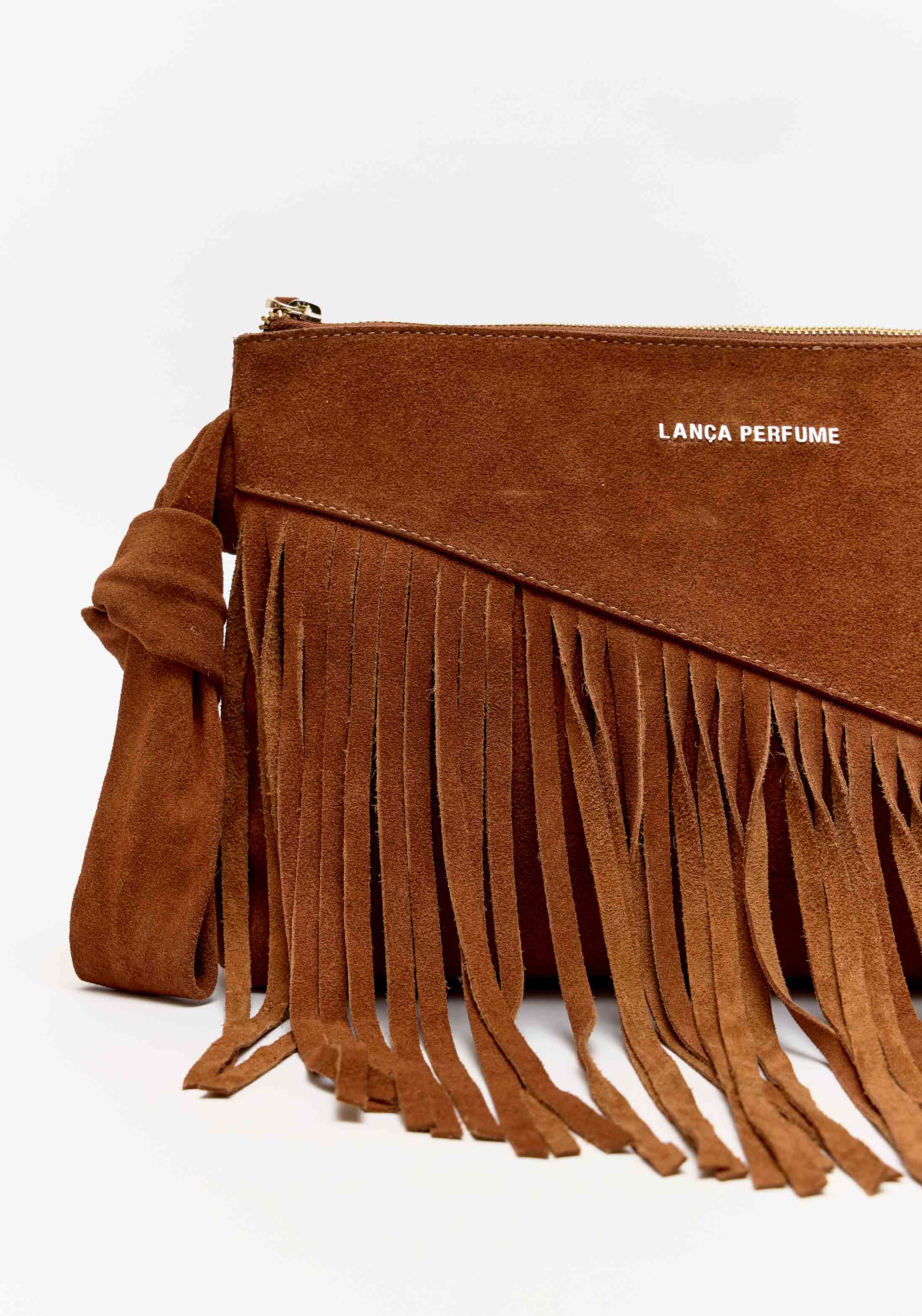 Bolsa Clutch Couro Com Franjas — foto 2