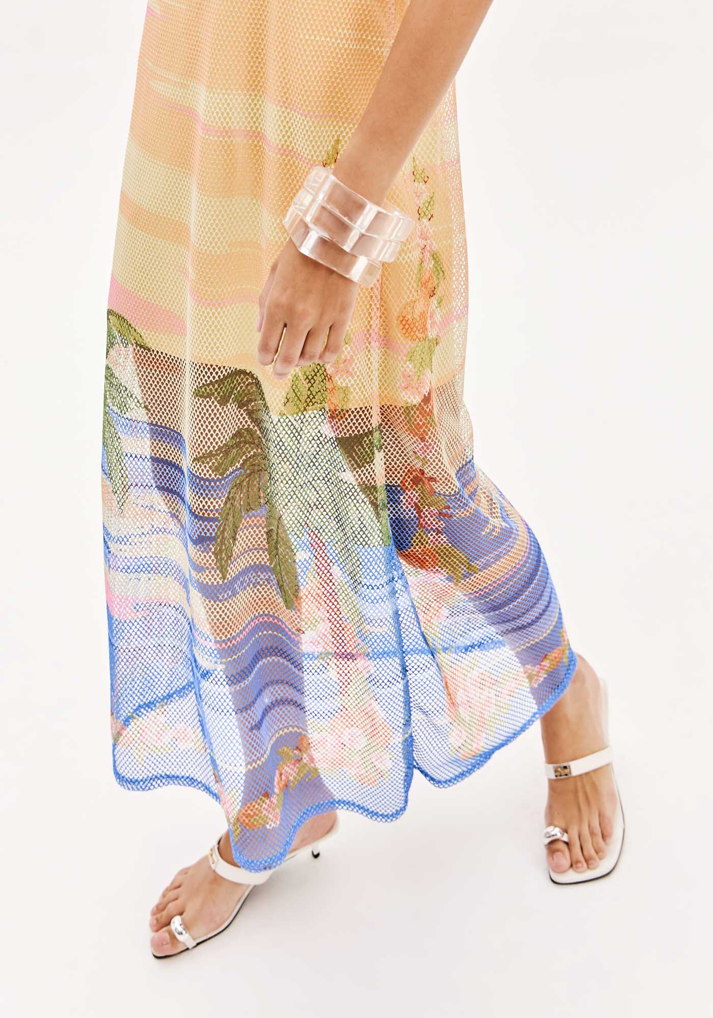 Vestido Super Midi Com Transparência — foto 3