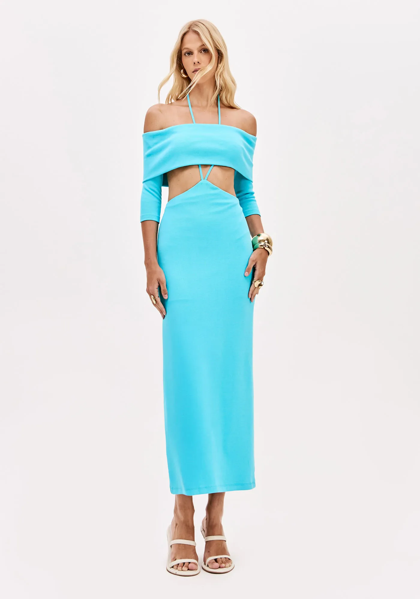 Vestido Super Midi Ombro a Ombro