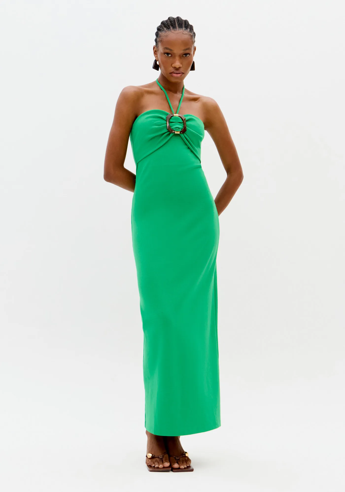 Vestido Super Midi Frente Única