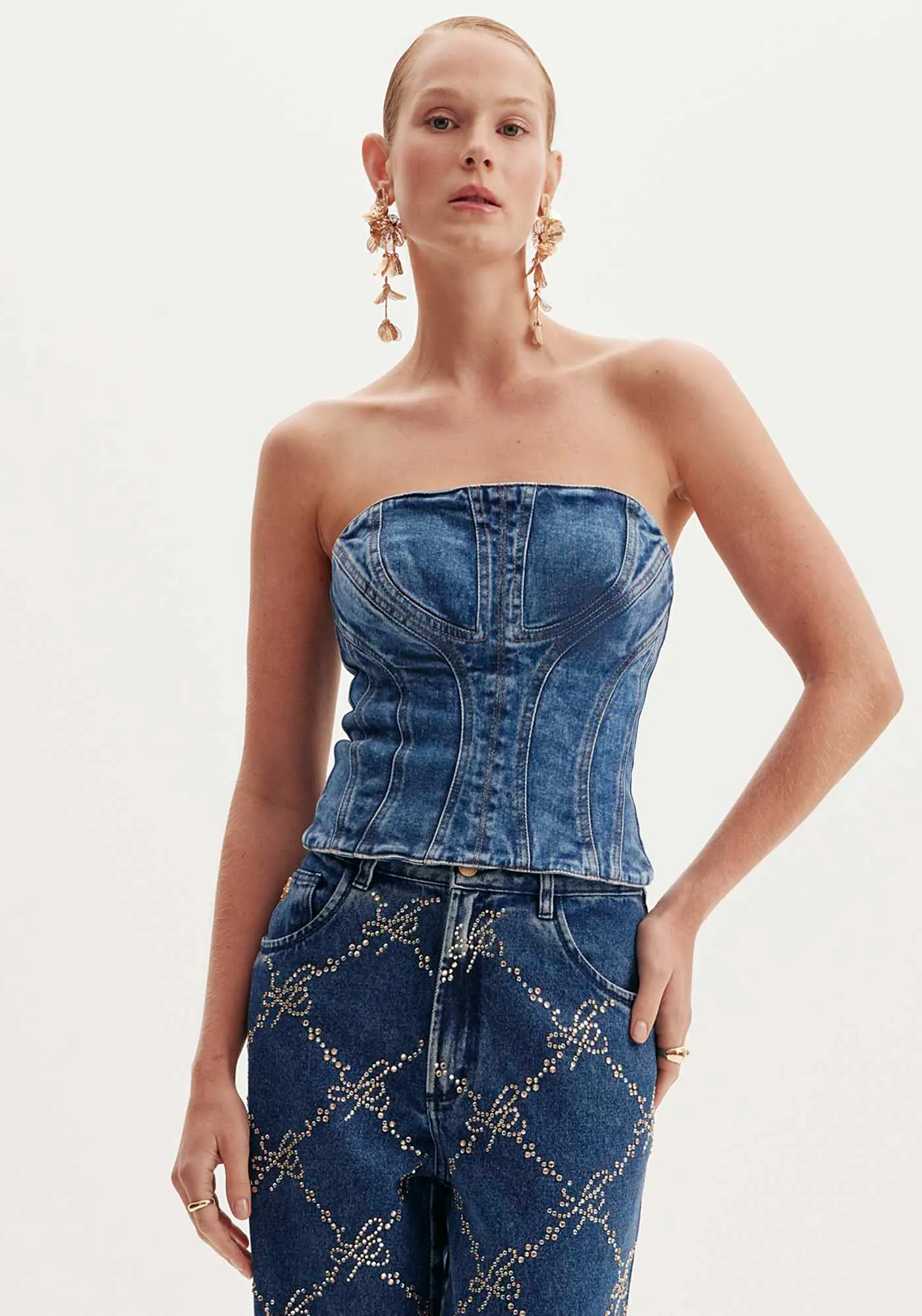 Blusa Jeans Tomara Que Caia