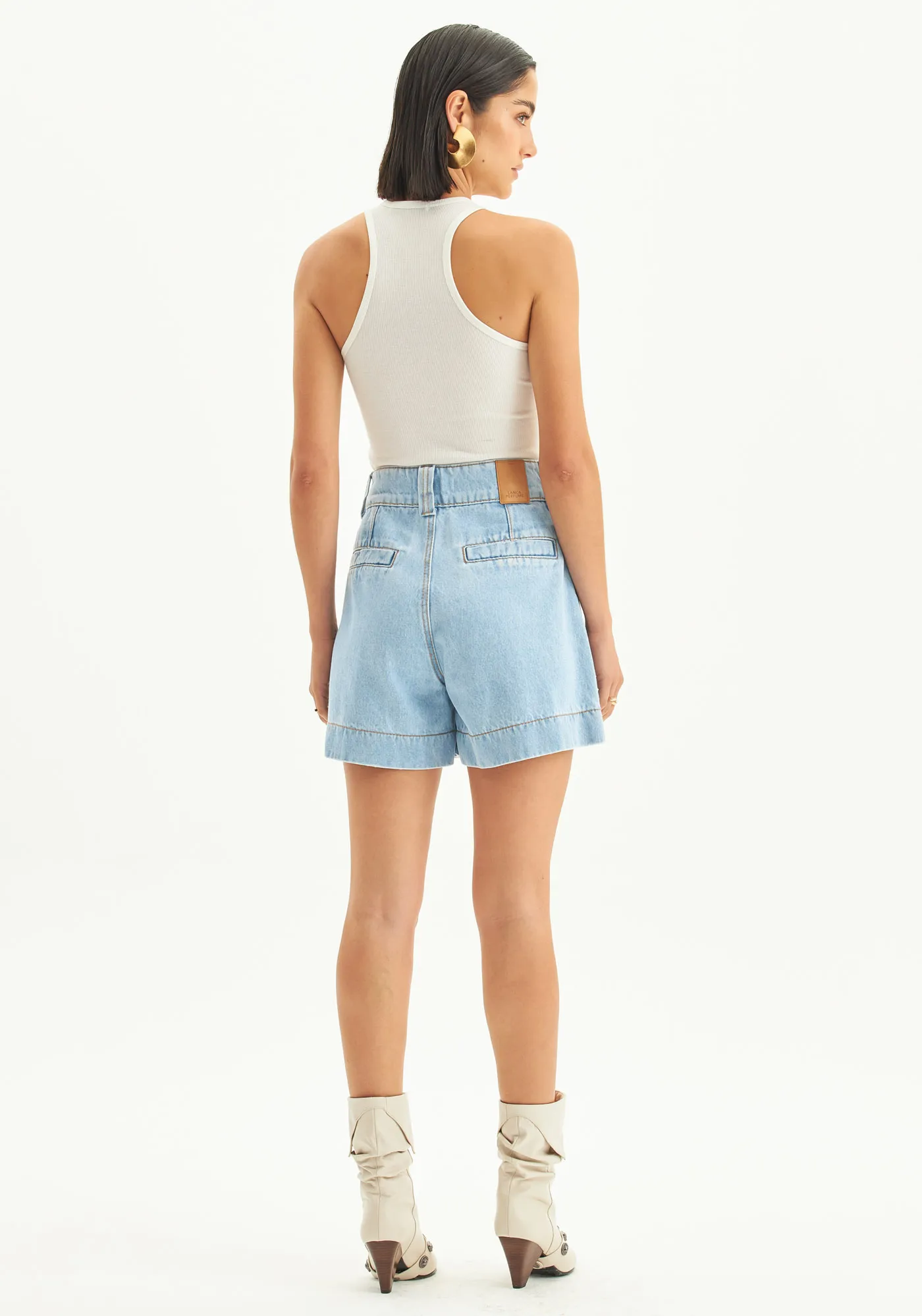 Bermuda Jeans Evasê Super High — foto 2