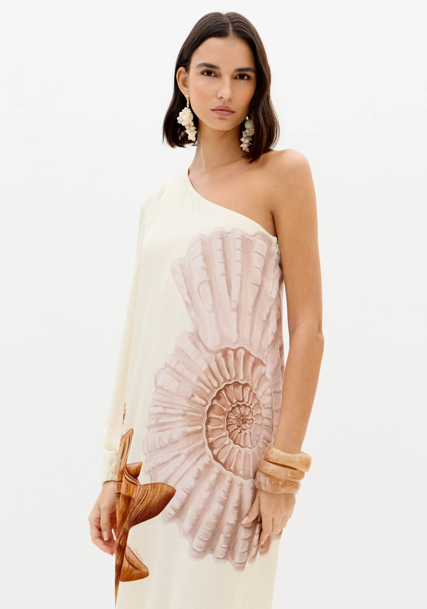Vestido Manga Única Estampado — foto 2