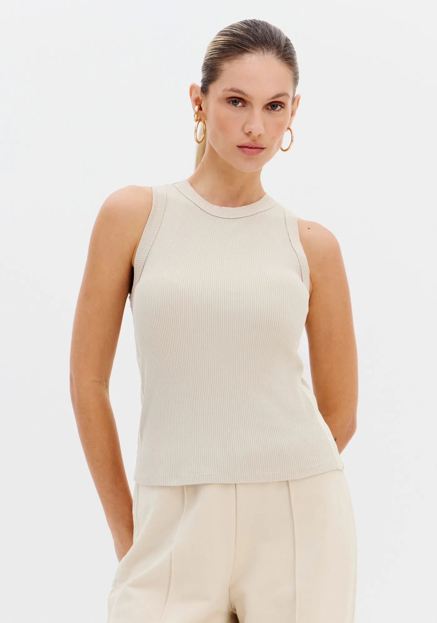 Blusa Regata Nadador Com Gorgurão — foto 3