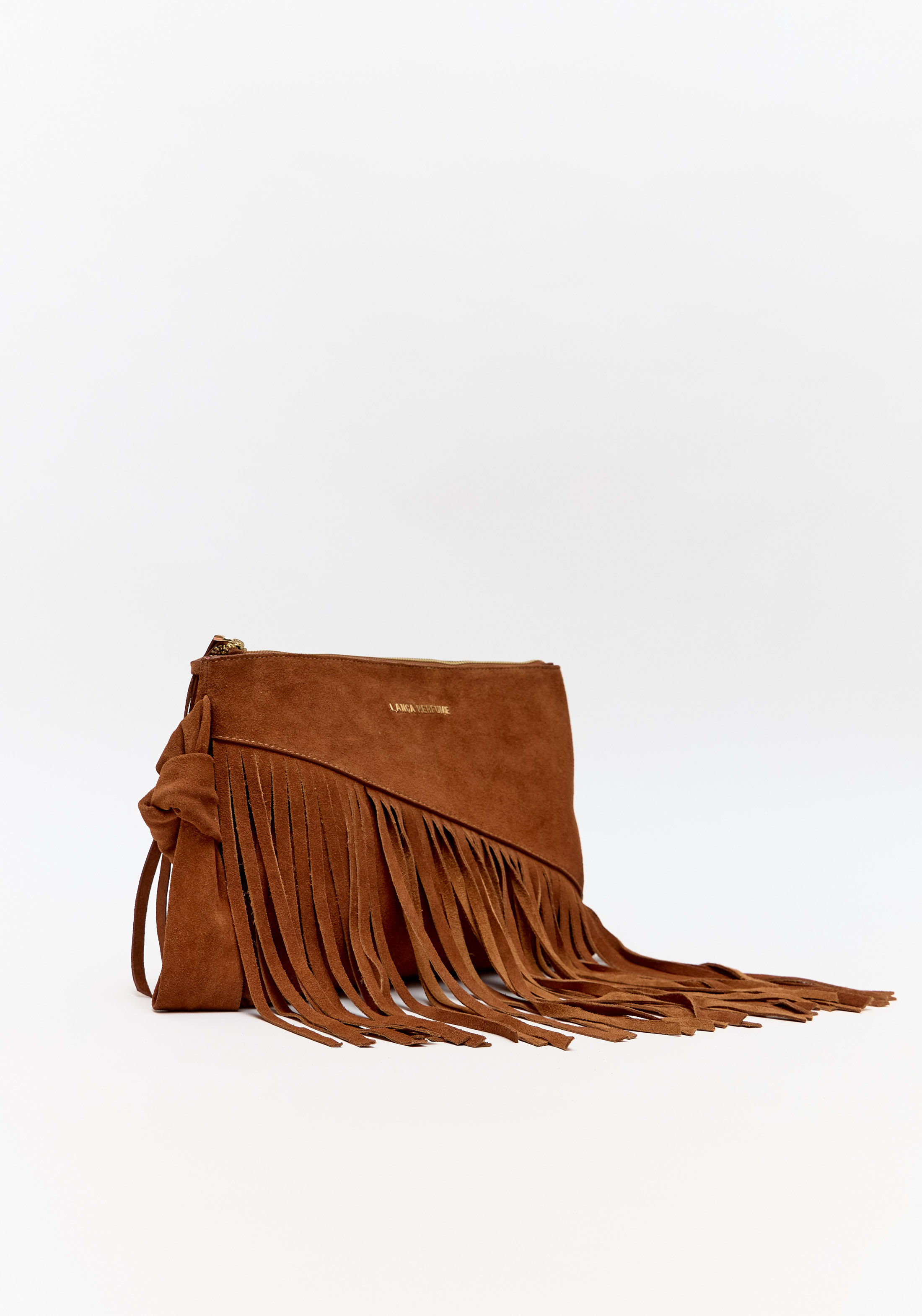 Bolsa Clutch Couro Com Franjas — foto 3