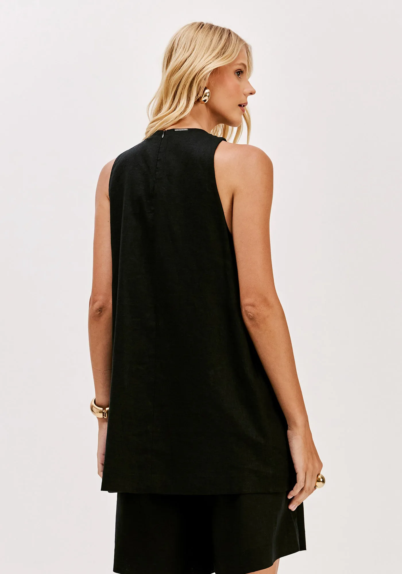 Blusa Alongada Com Linho — foto 3