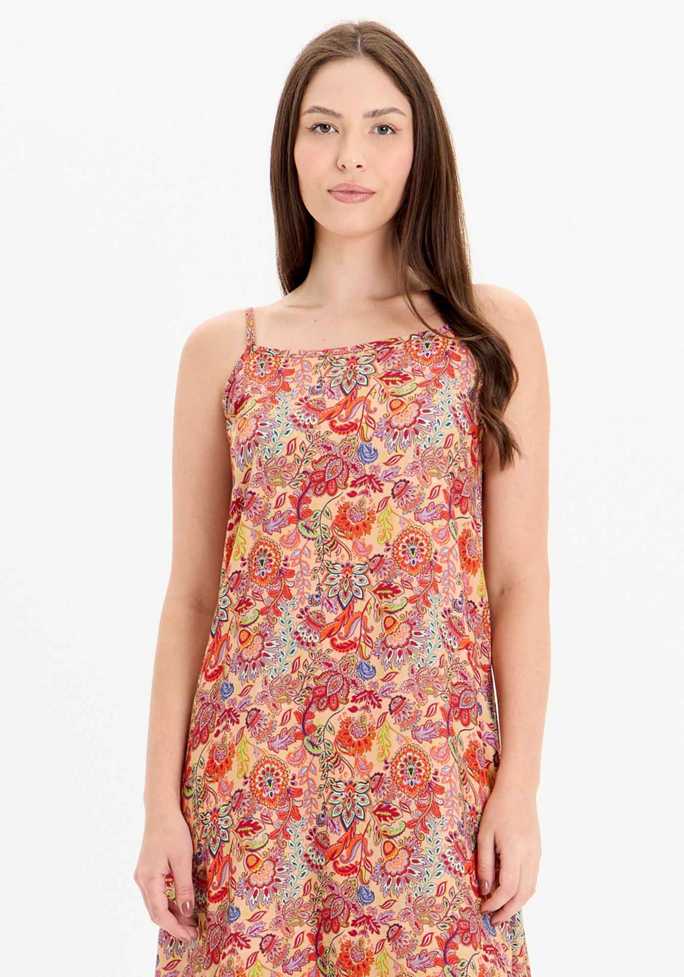 Vestido Estampado De Alças Com Babado Na Barra — foto 2