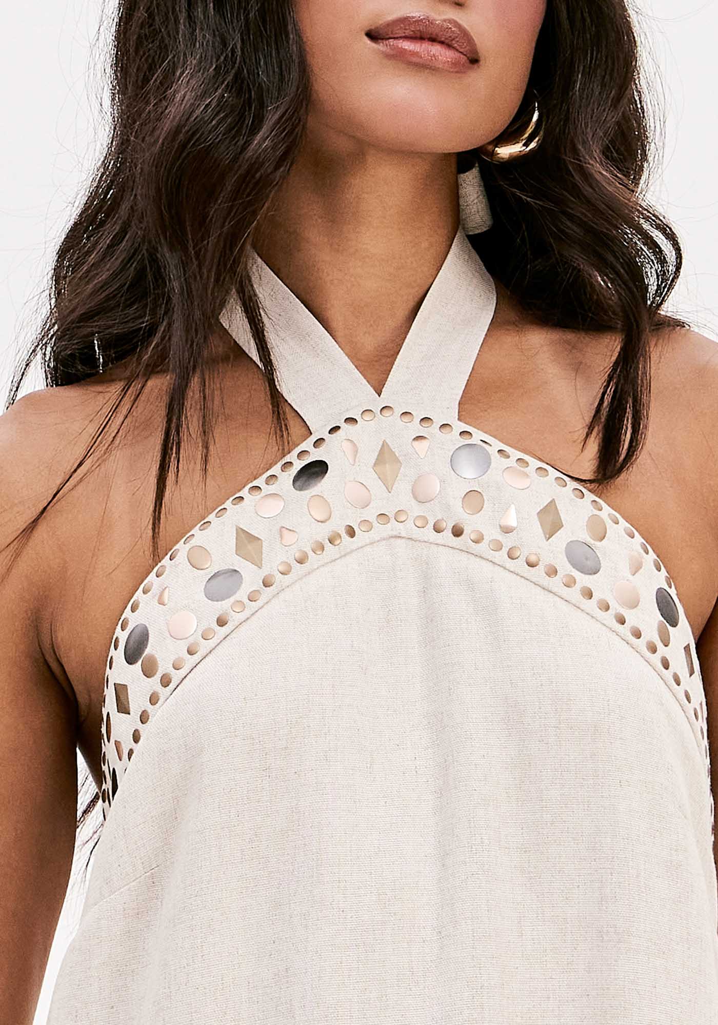 Vestido Longo Frente Única Com Linho — foto 3
