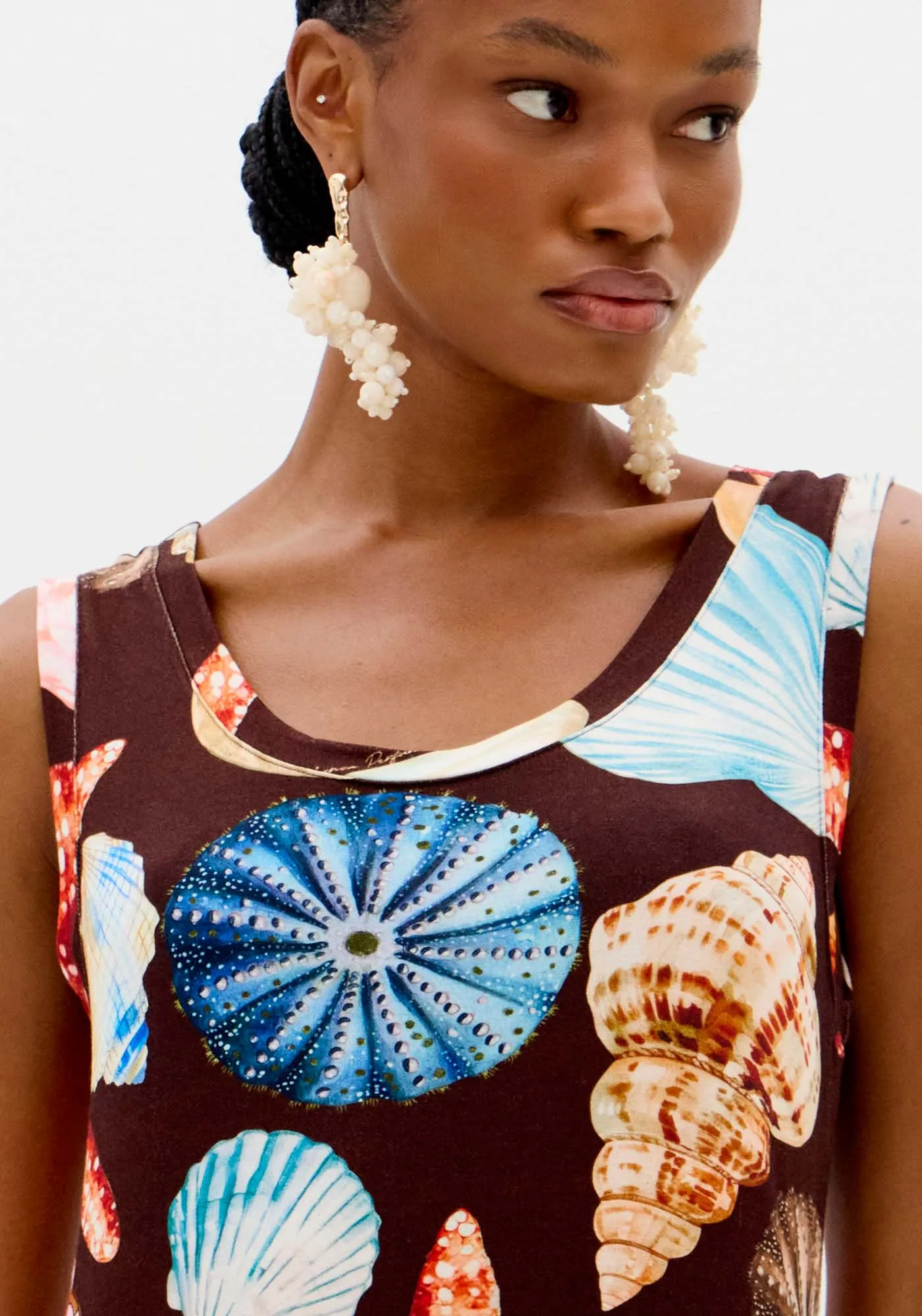 Vestido Super Midi Estampado Com Fenda — foto 2