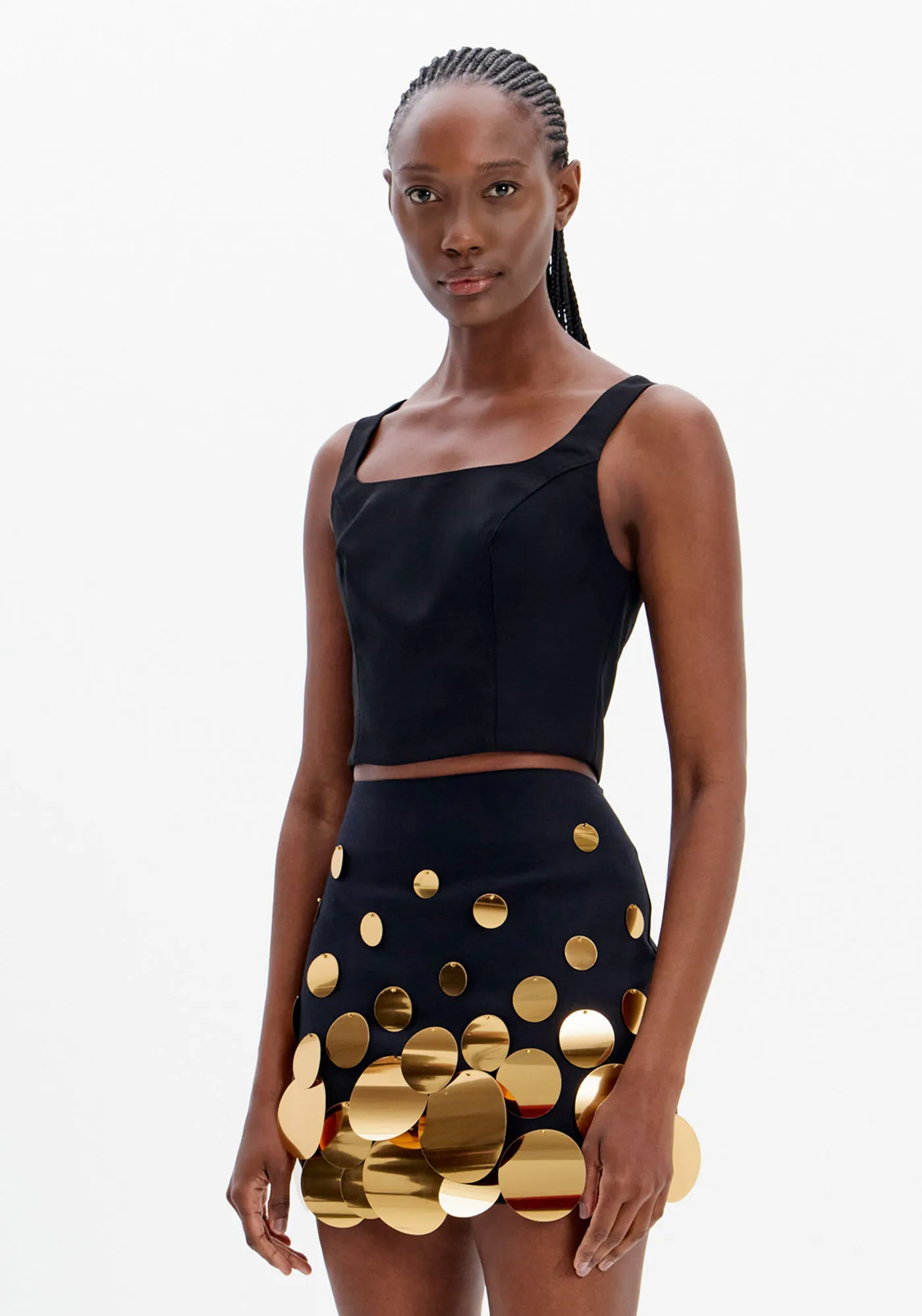 Blusa Curta De Alças Com Zíper Posterior