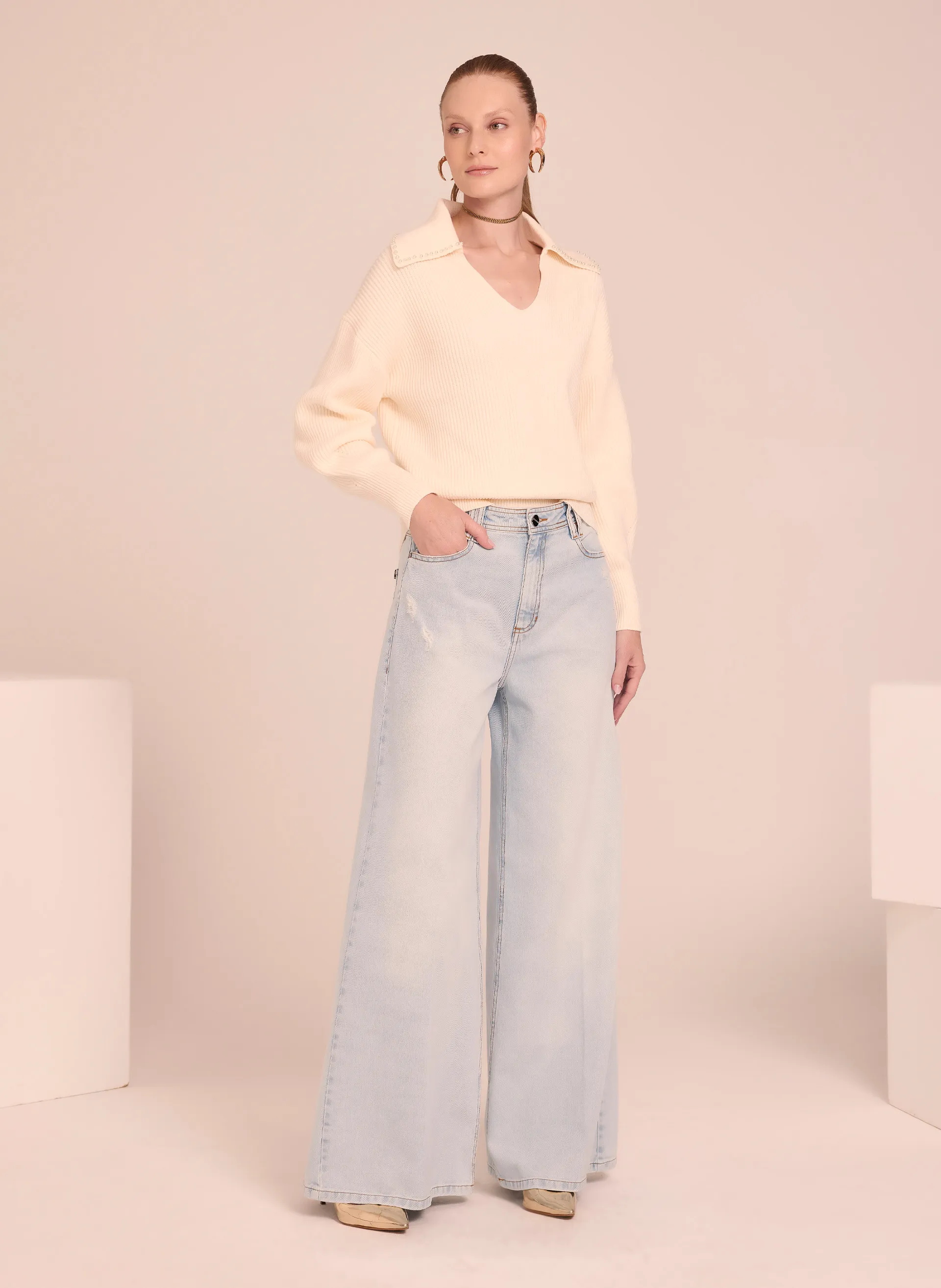 Calça Le Lis Pantalona Fran Feminina