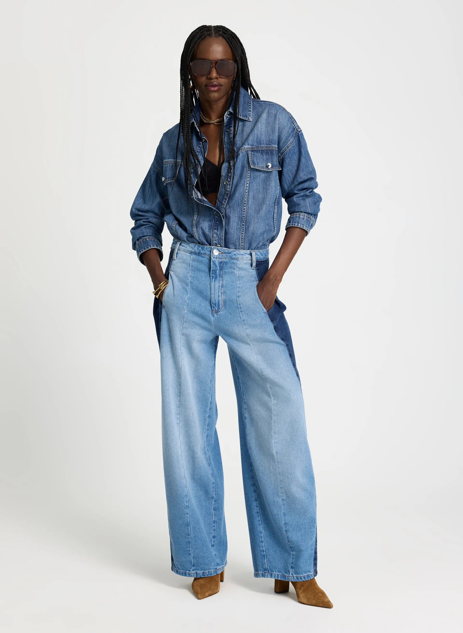 Calça Le Lis Narcisa Pantalona Jeans Feminina