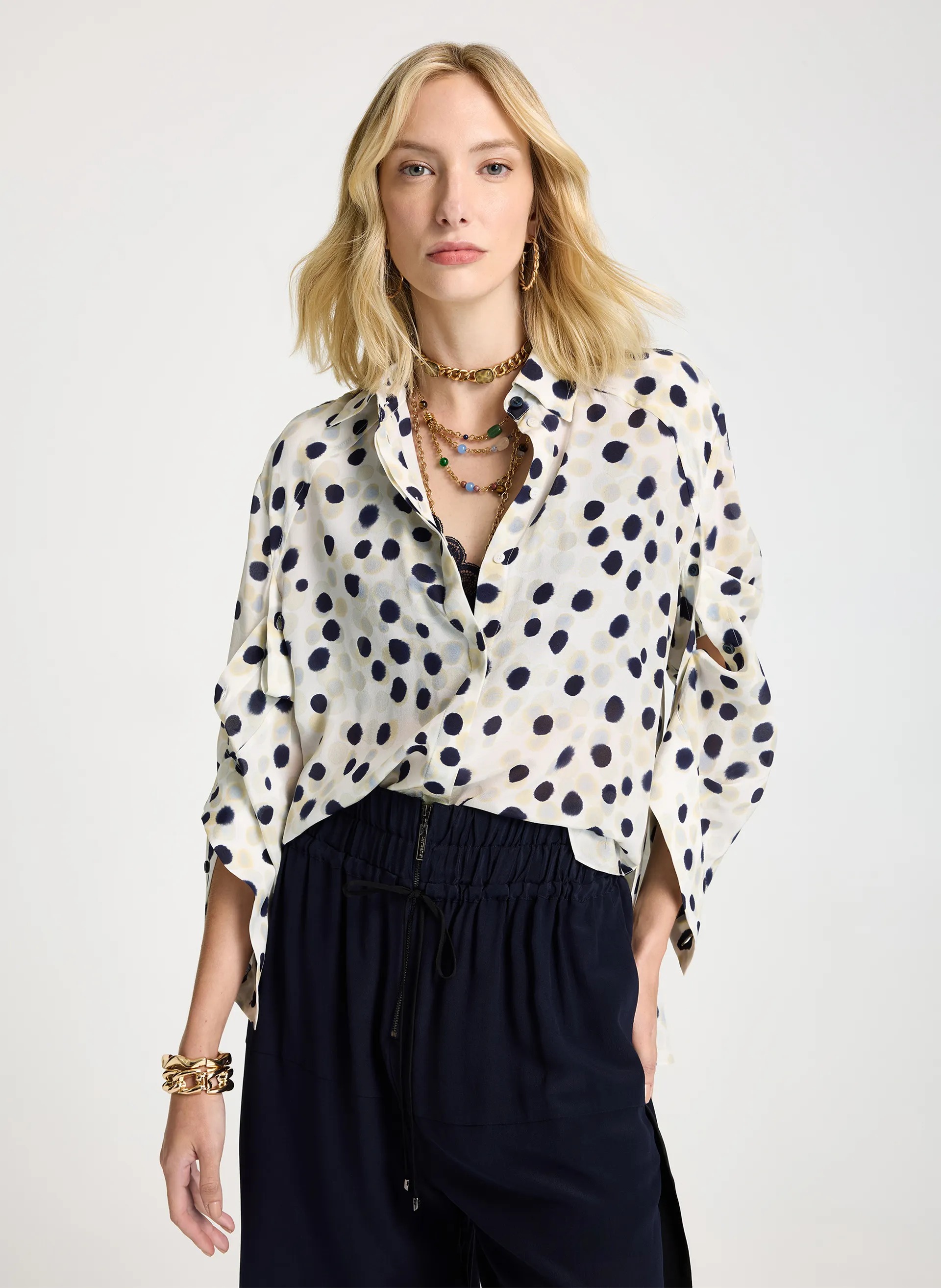 Camisa Le Lis Samira Seda Feminina