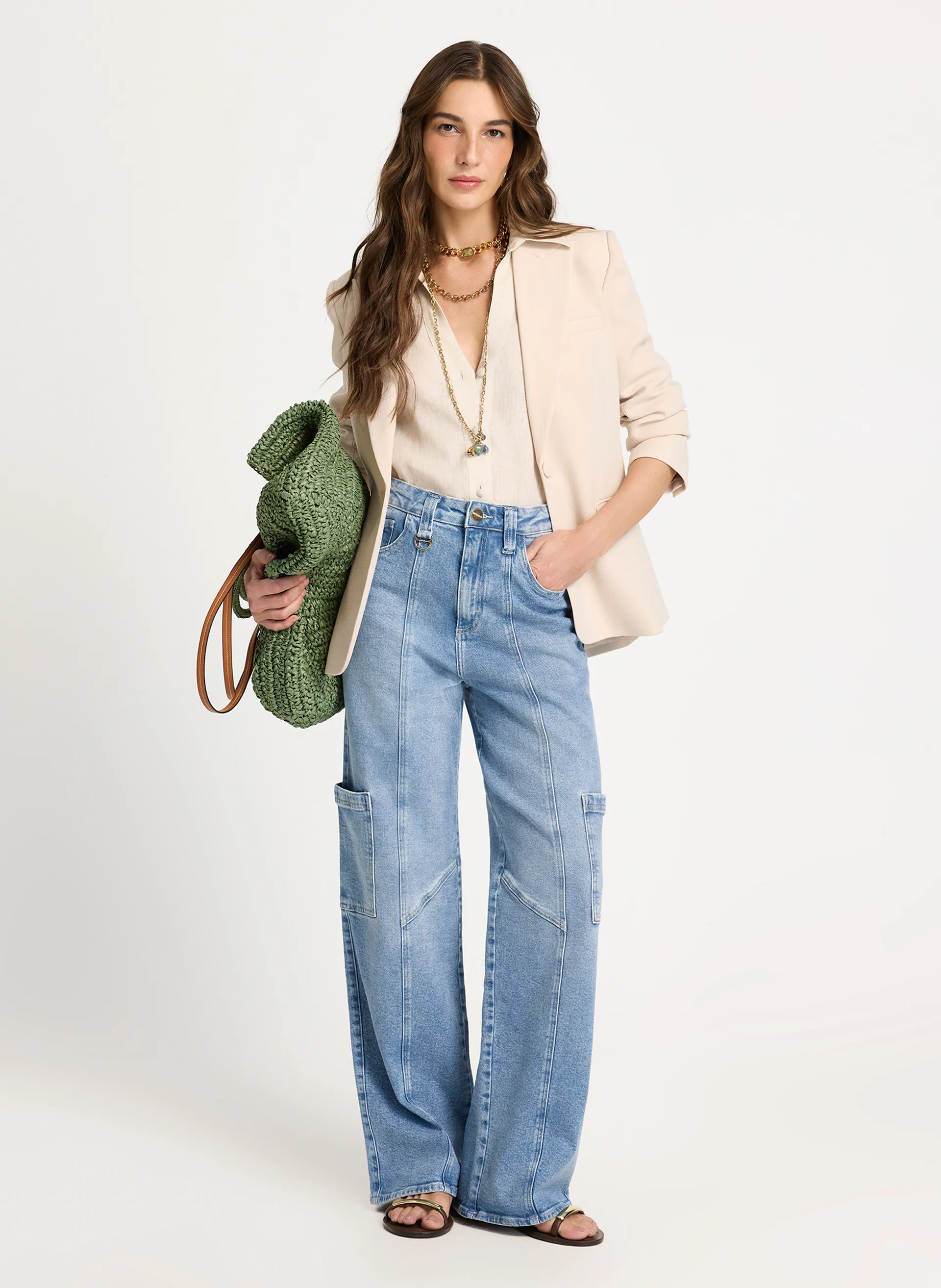 Calça Le Lis Reta Maria Clara Jeans Feminina