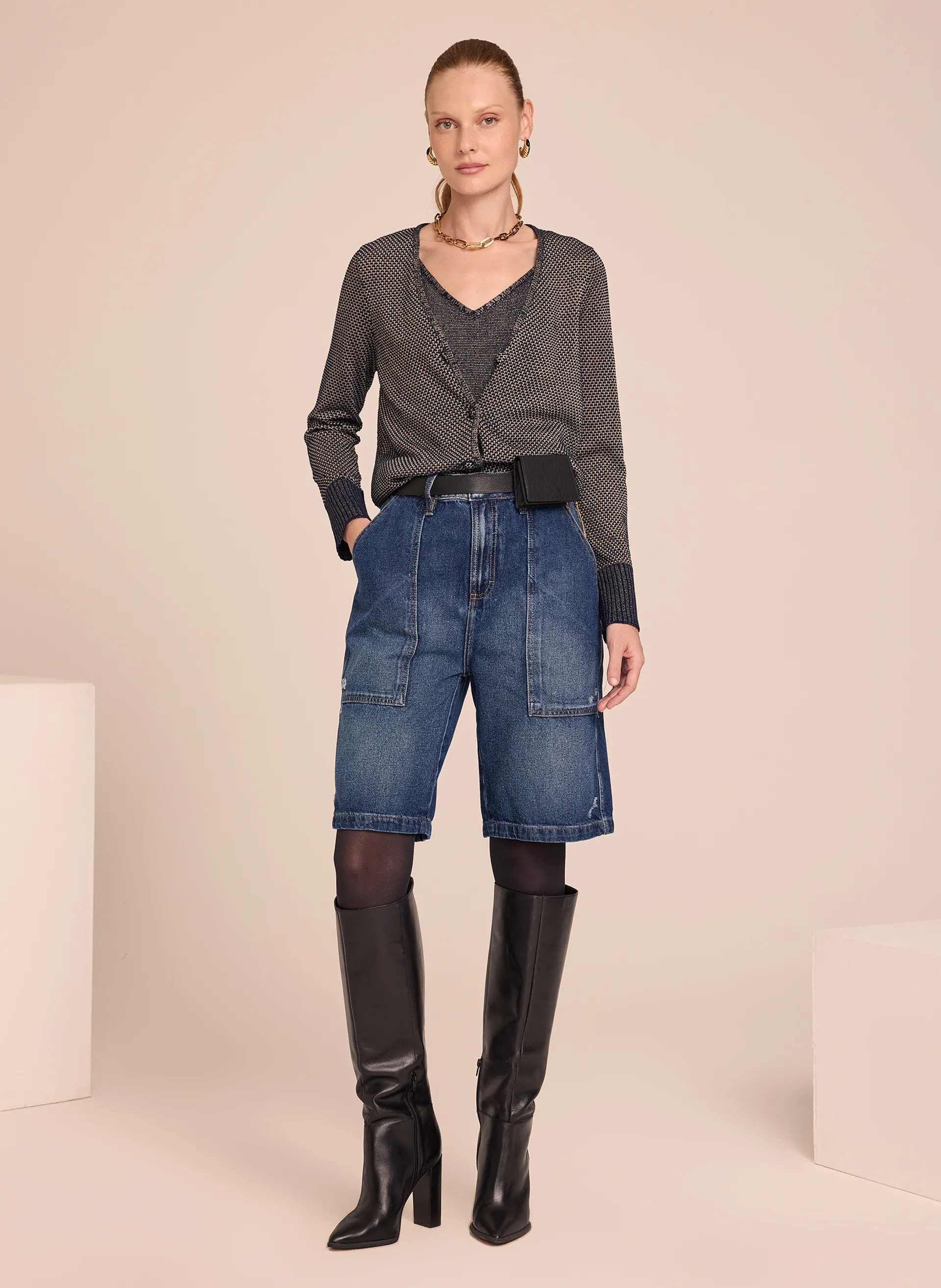 Bermuda Le Lis Iana Jeans Feminina