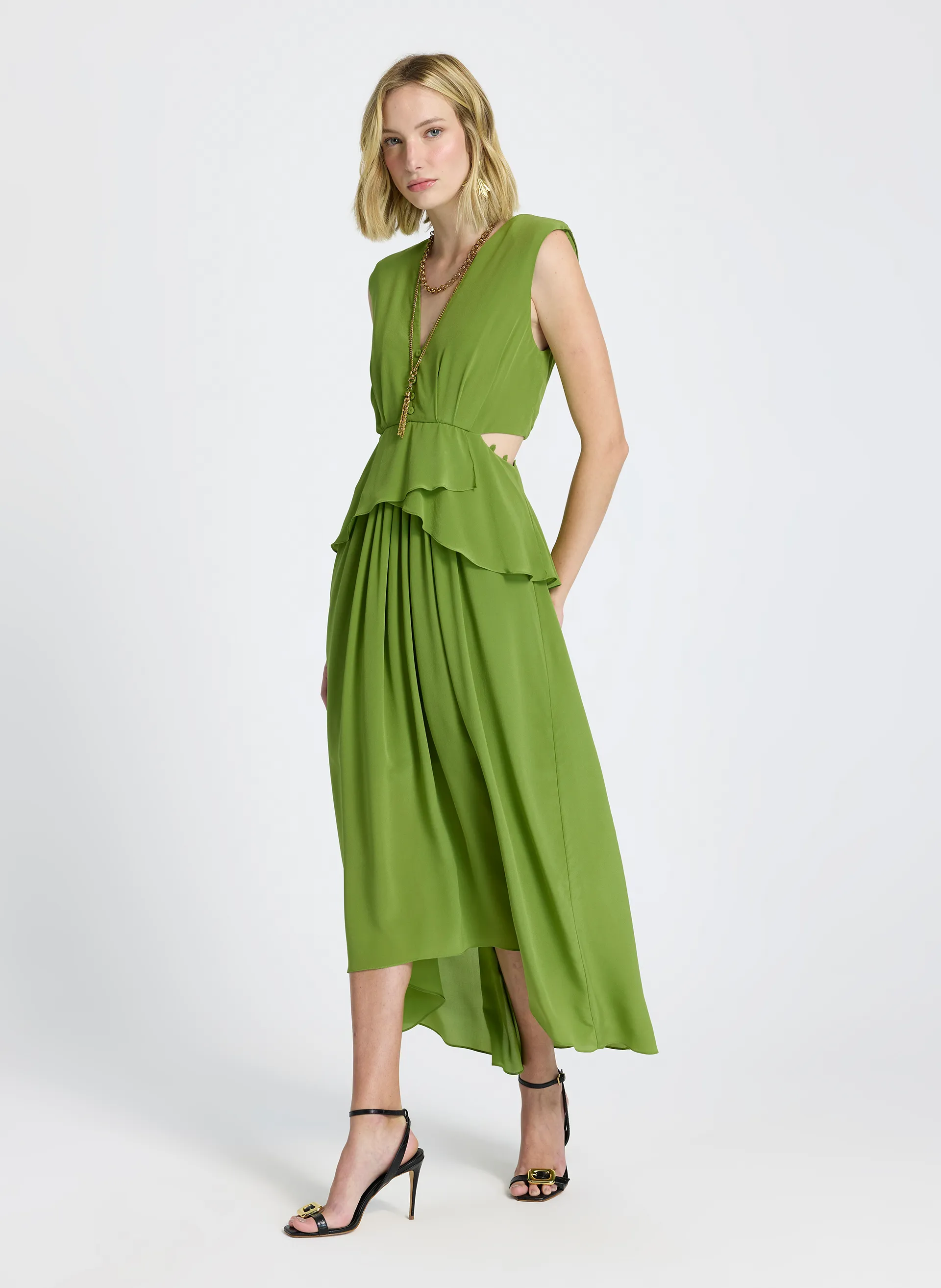 Vestido Le Lis Dara Seda Midi Feminino — foto 2