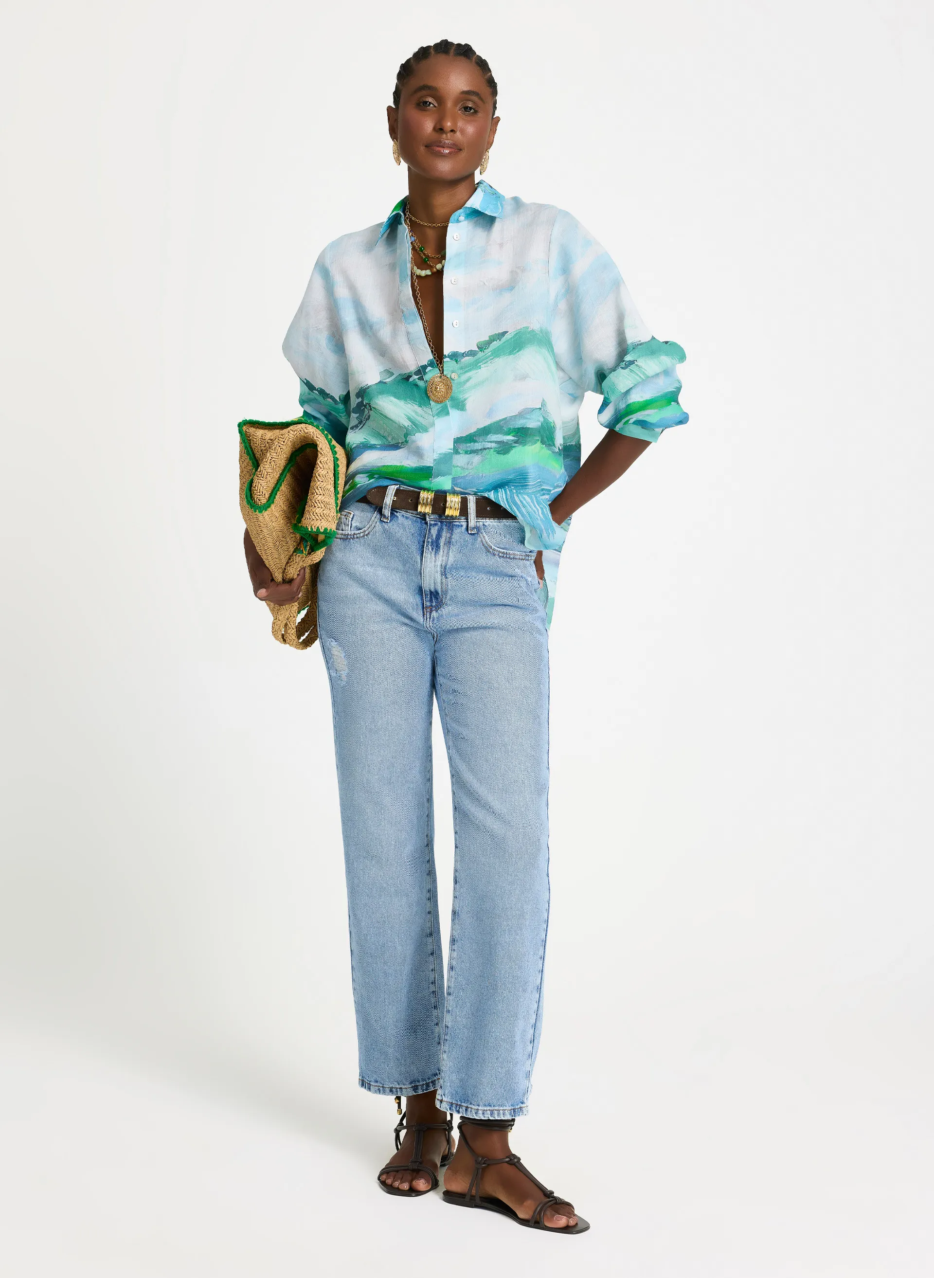Calça Le Lis Reta Thalessa Jeans Feminina