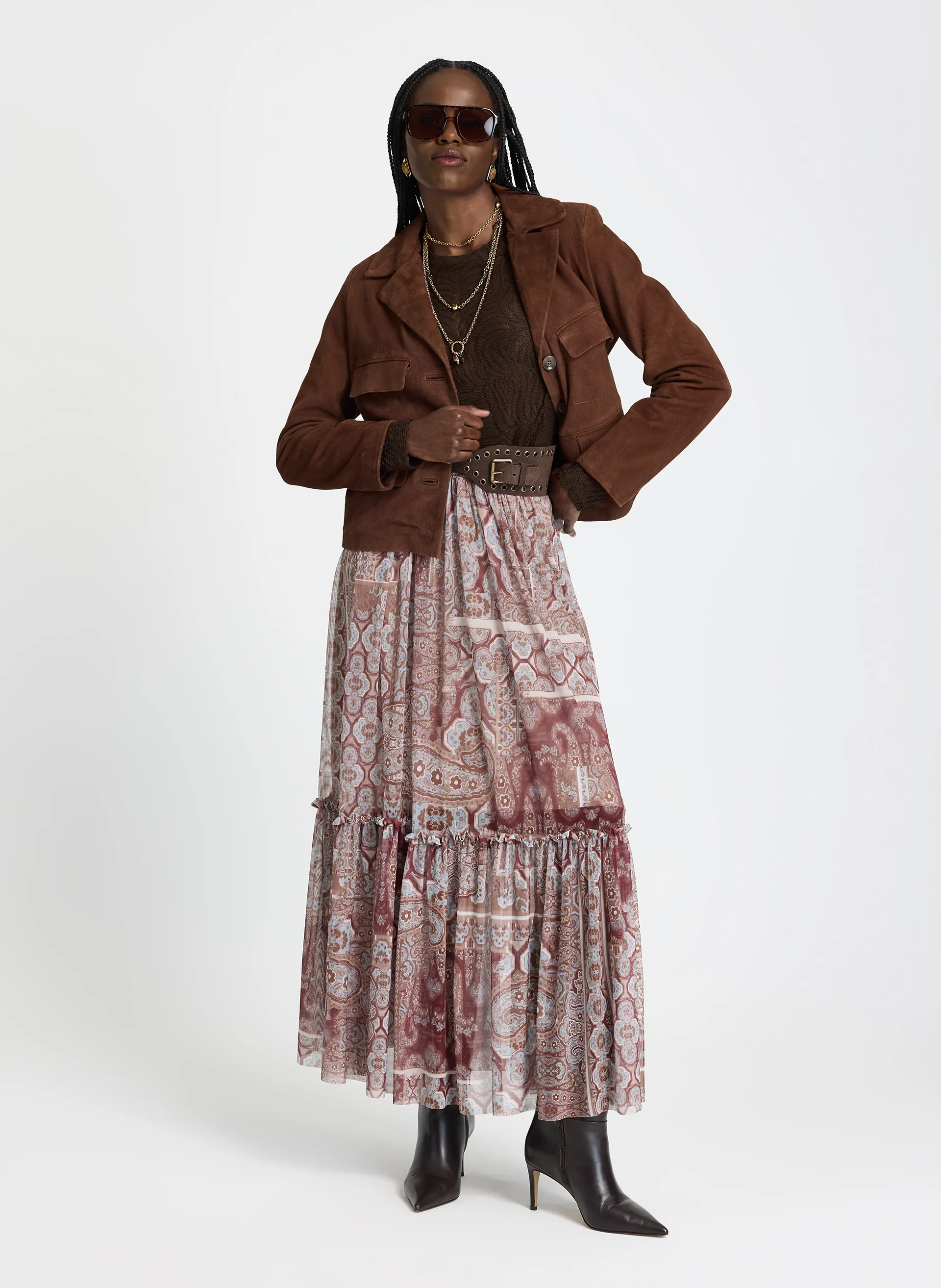 Saia Le Lis Paisley Tule Feminina — foto 2