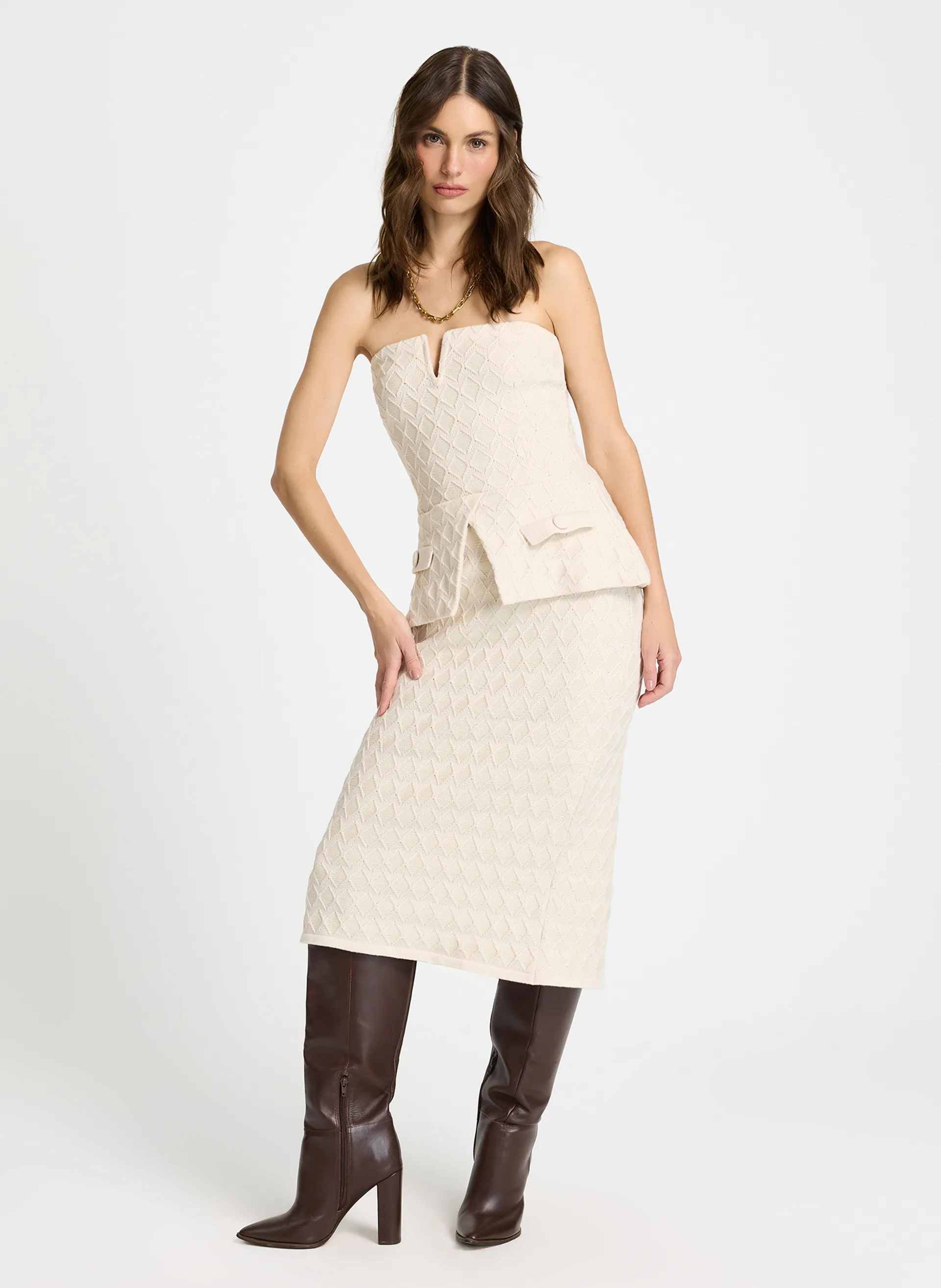 Vestido Le Lis Rose Midi Tricot Feminino — foto 2