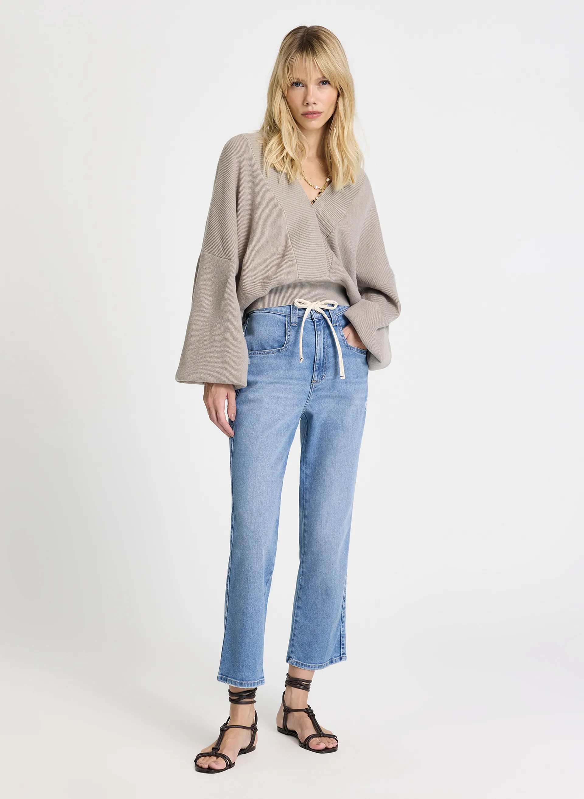 Calça Le Lis Paula Reta Curta Jeans Feminina