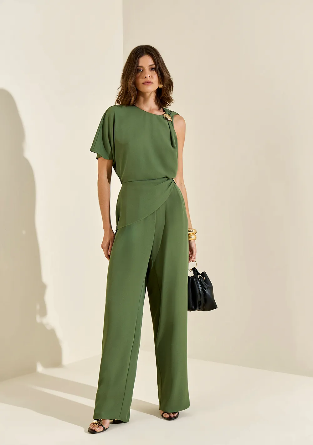 Calça Morena Rosa Reta Alta Verde