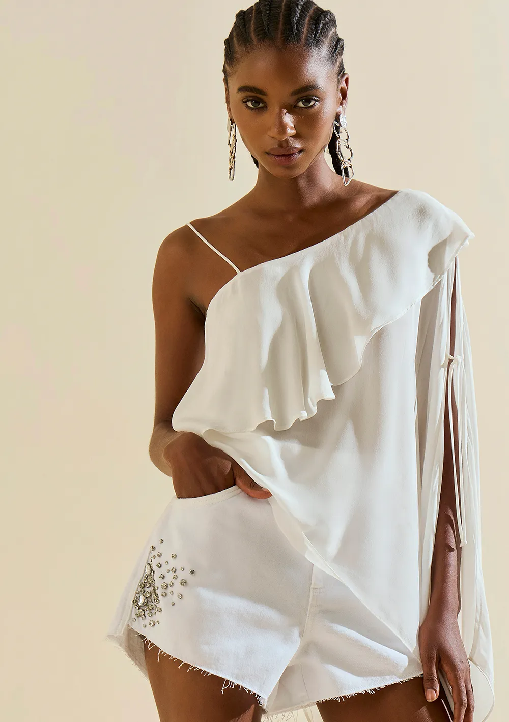 Shorts Morena Rosa Reto Média Branco