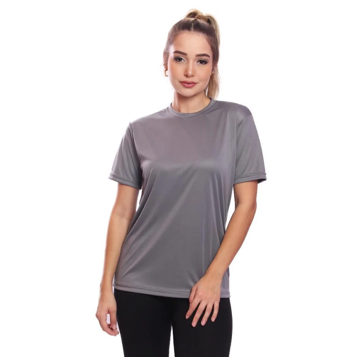 Camiseta Feminina Dry Proteção Solar UV Lisa Treino Academia Passeio Ciclismo
