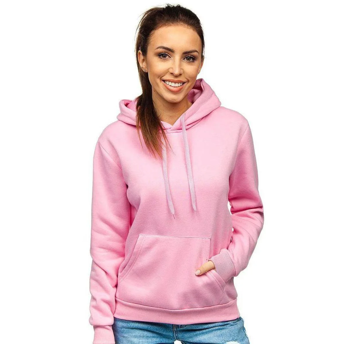 Moletom Feminino Liso Abrigo Blusa Moleton Casaco com Capuz