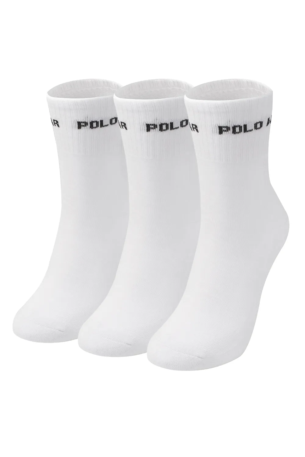 Kit 3 Pares Meias Confortáveis Cano Alto Polo Wear Branco — foto 2