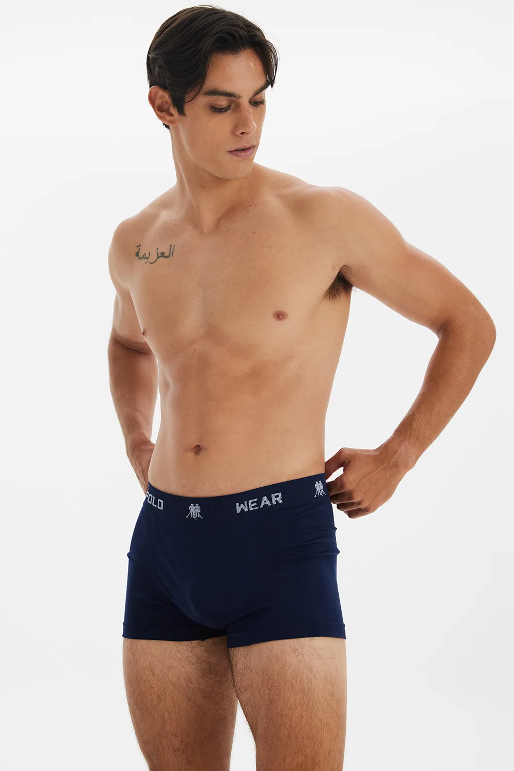 Kit 3 Cuecas Boxer Polo Wear Azul Escuro — foto 2