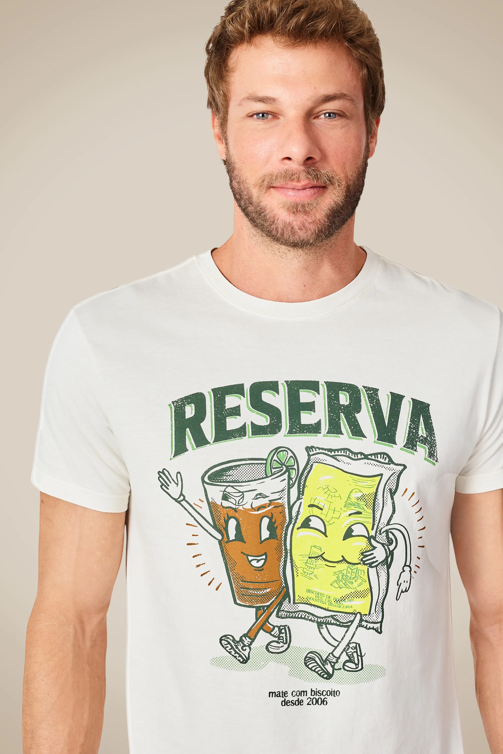 Camiseta Estampada Mate Com Biscoito
