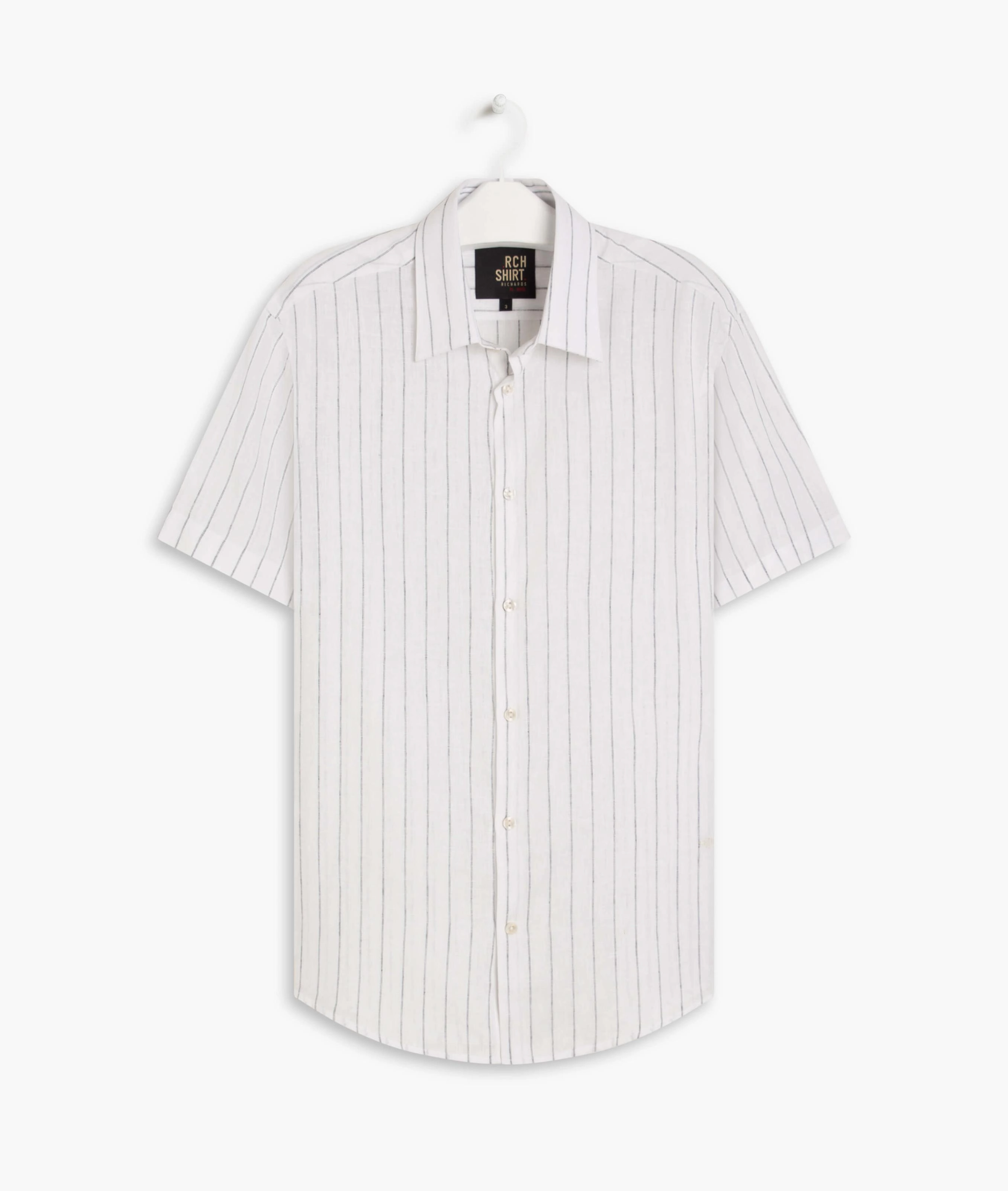 Short Linho Sleeve Erick Striped Shirt Azul Bic