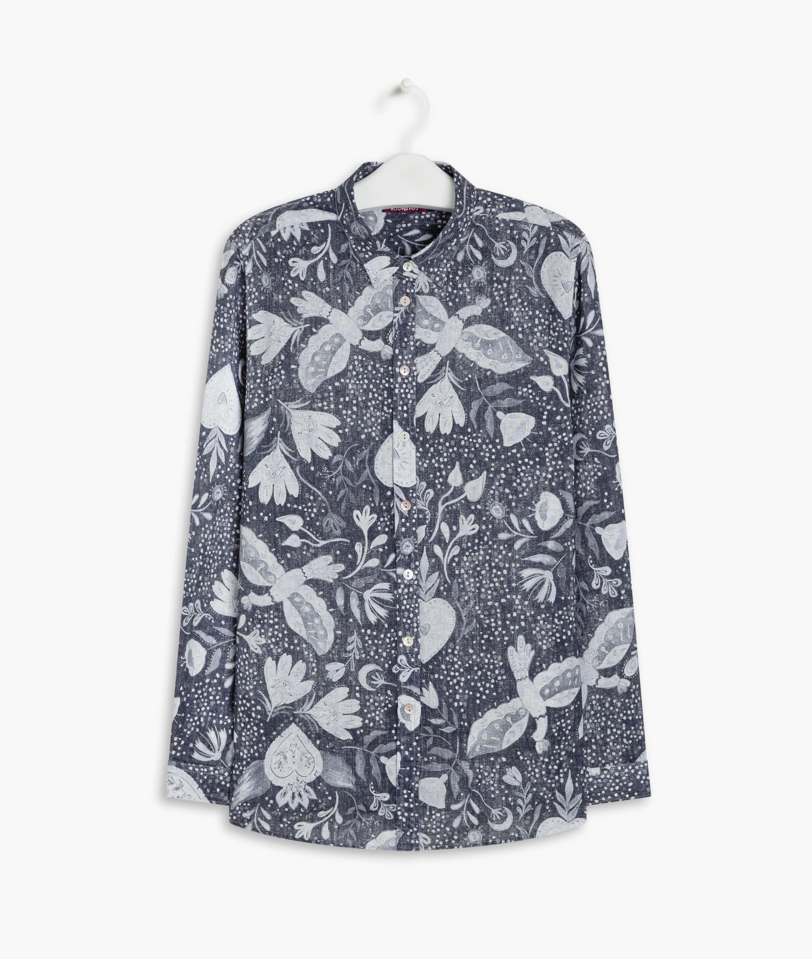 Camisa Linho  Sardenha Corazon Purple Blue