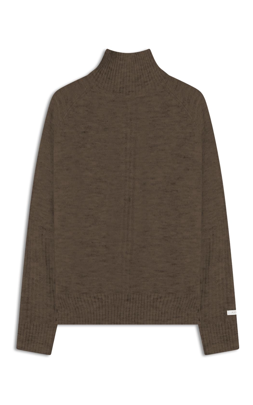 Tricot Lora Gola Alta Liso Castor