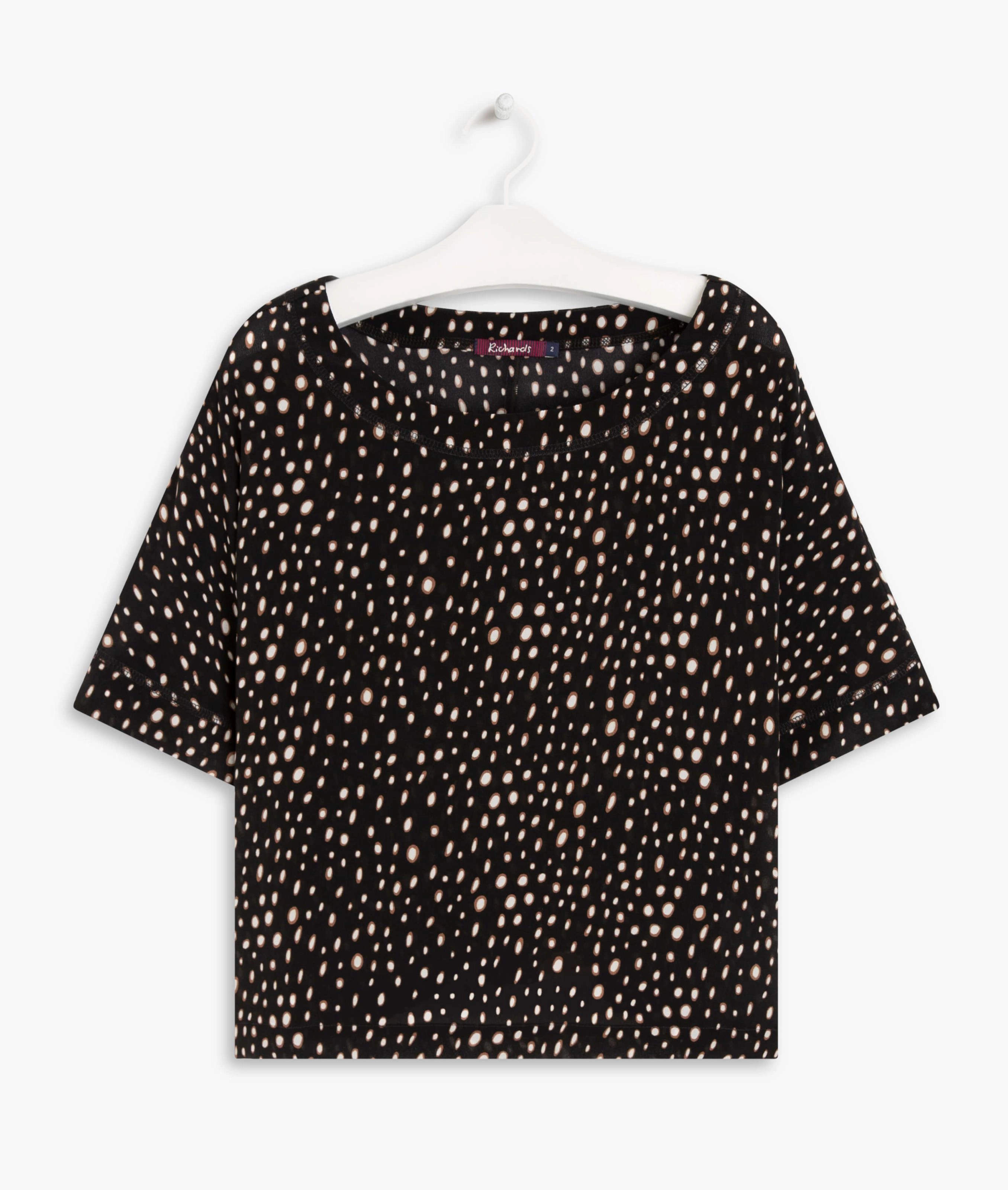 Blusa Dani Seda Dots Preto