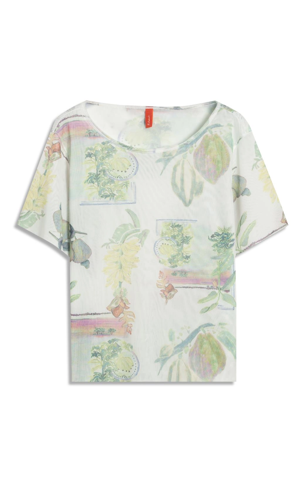 Blusa Manoela Tule Estampa Listra Flor Branco