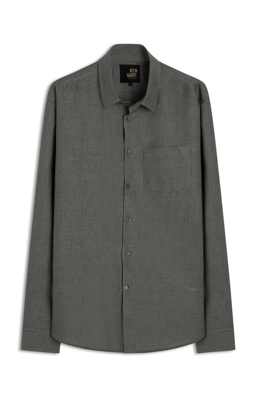 Camisa Linho  Listrada James Tabaco