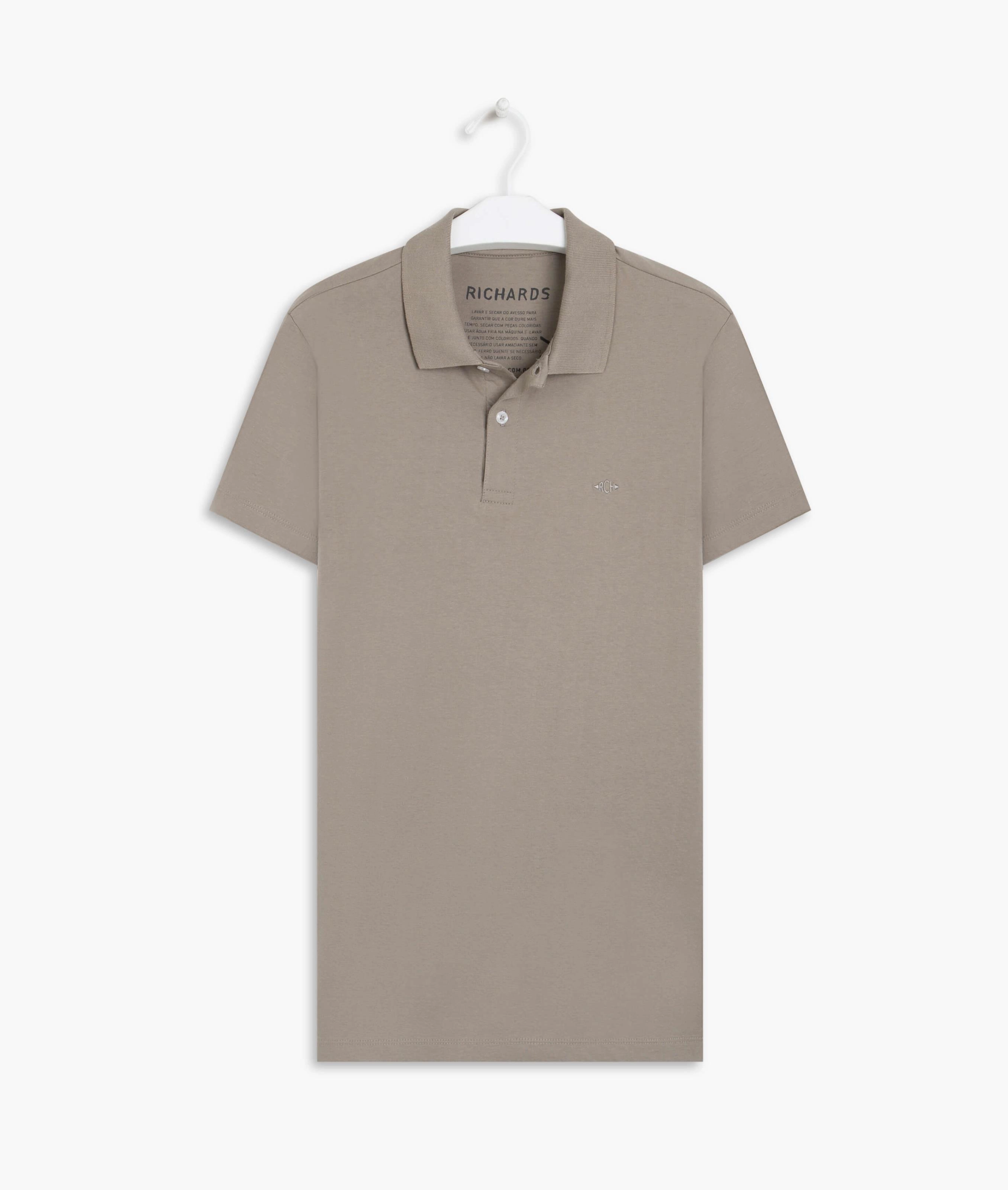 Polo Meia Malha Lisa Mc Silver Gray