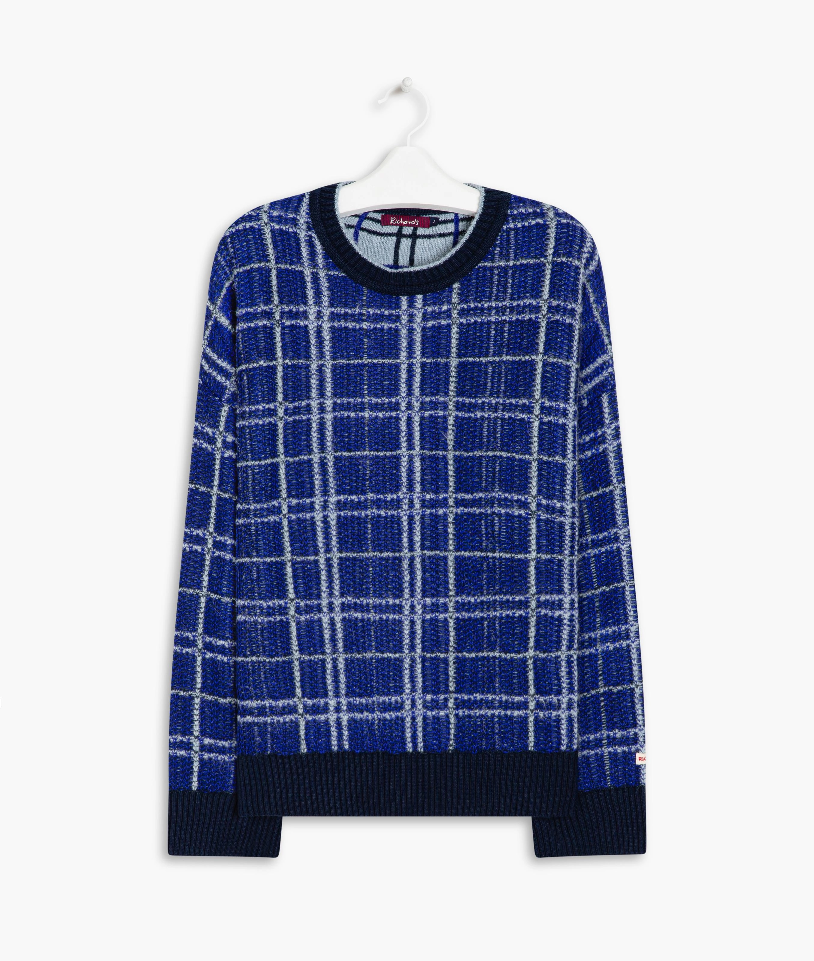 Tricot Puebla Xadrez Marinho