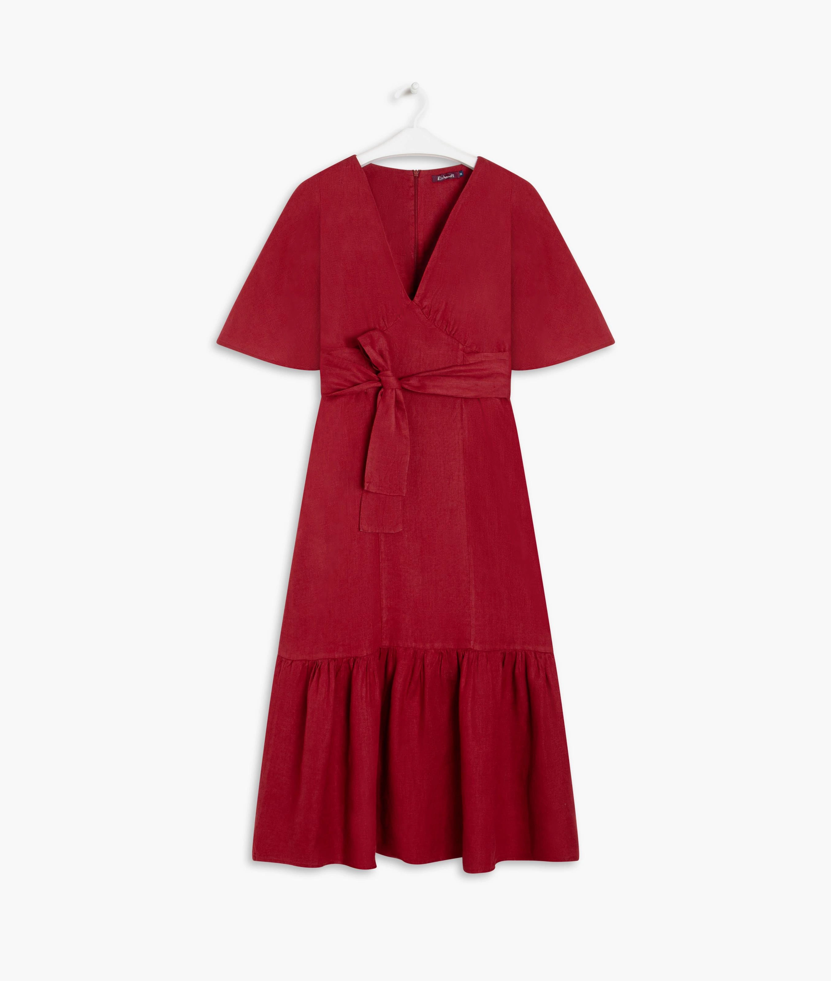 Vestido Linho  Brigite  Liso Vinho