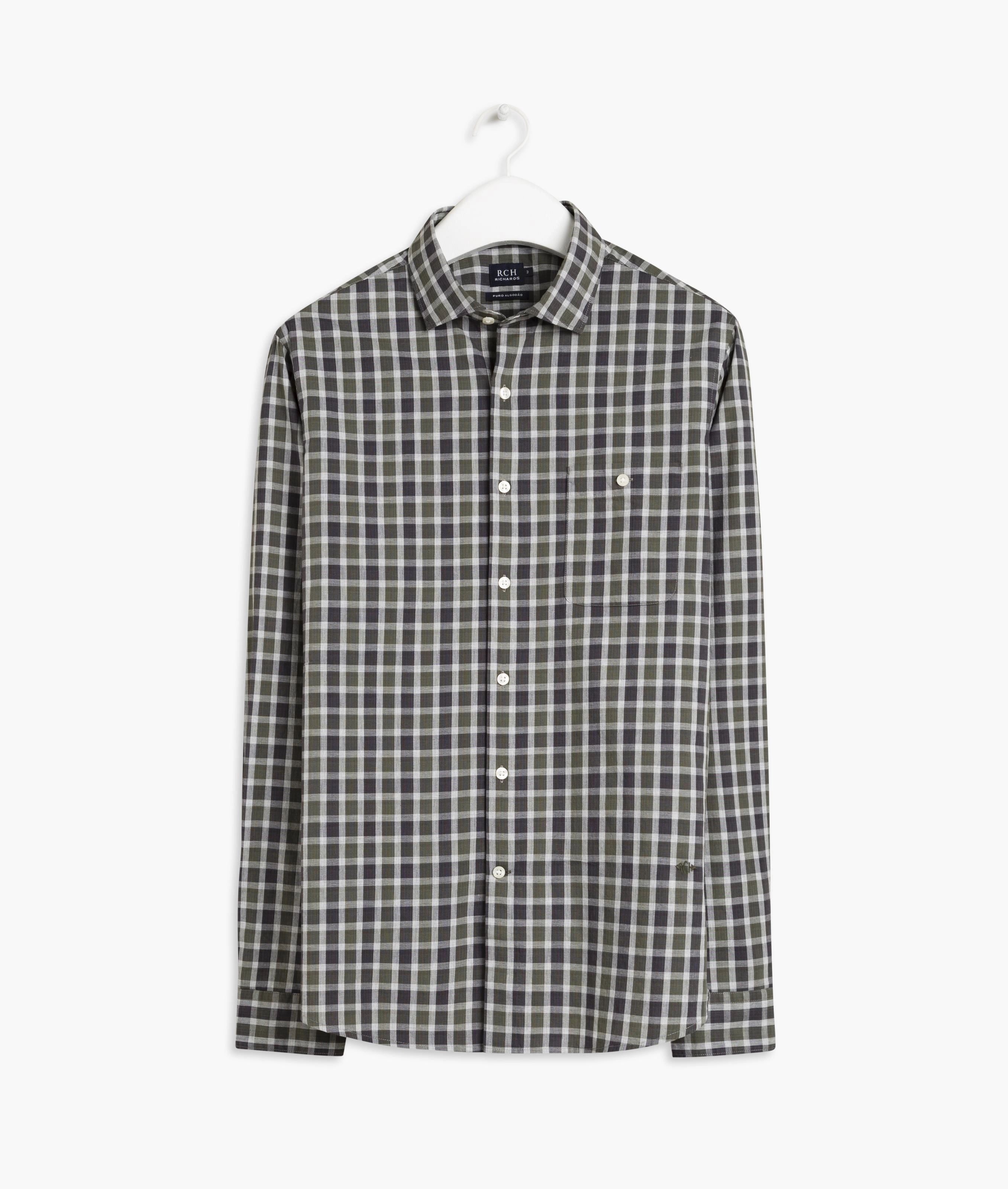 Camisa Paris Xadrez Ml Verde Mescla